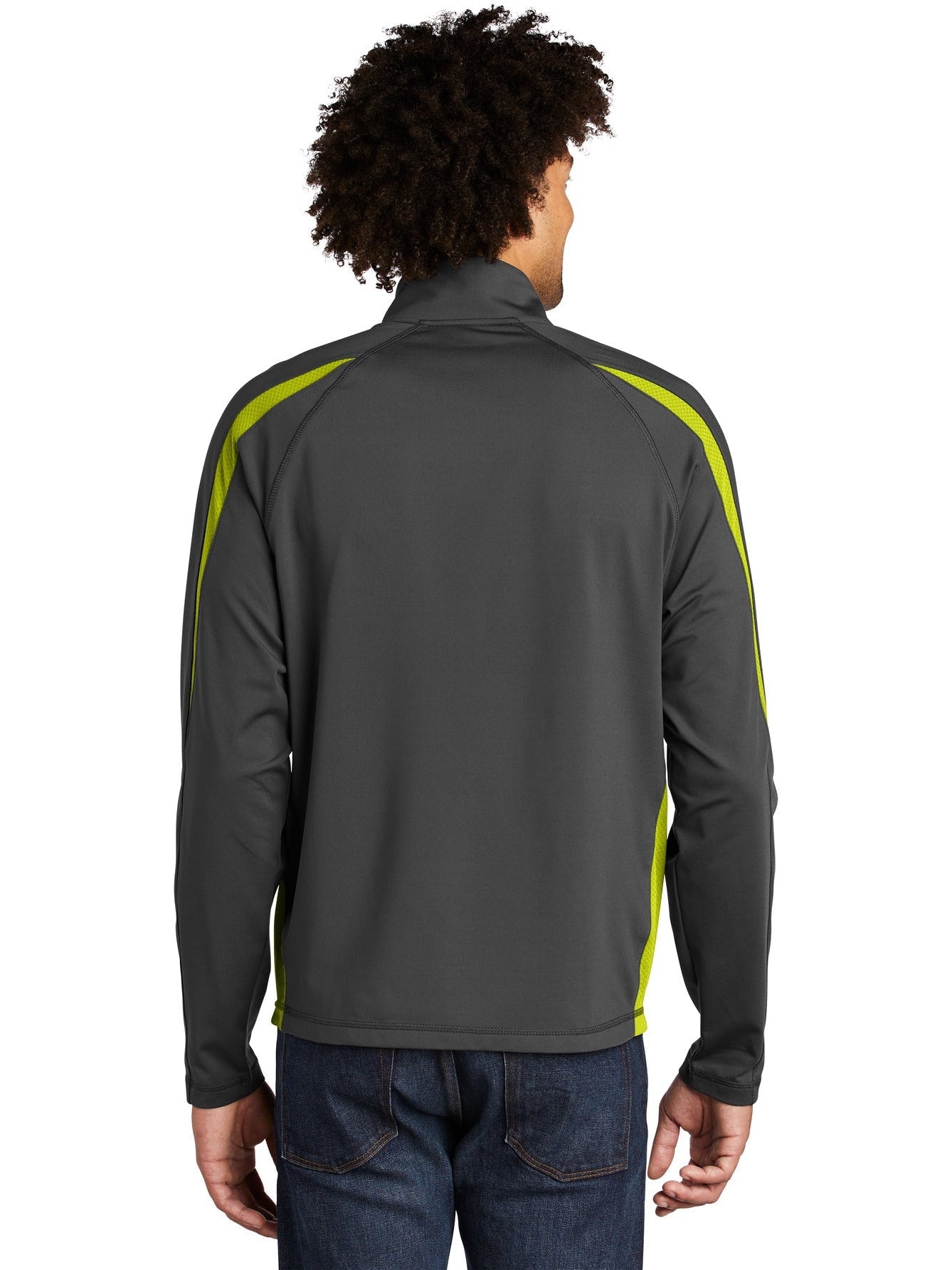 no-logo Sport-Tek Sport-Wick Stretch 1/2 Zip Colorblock-Regular-Sport-Tek-Thread Logic