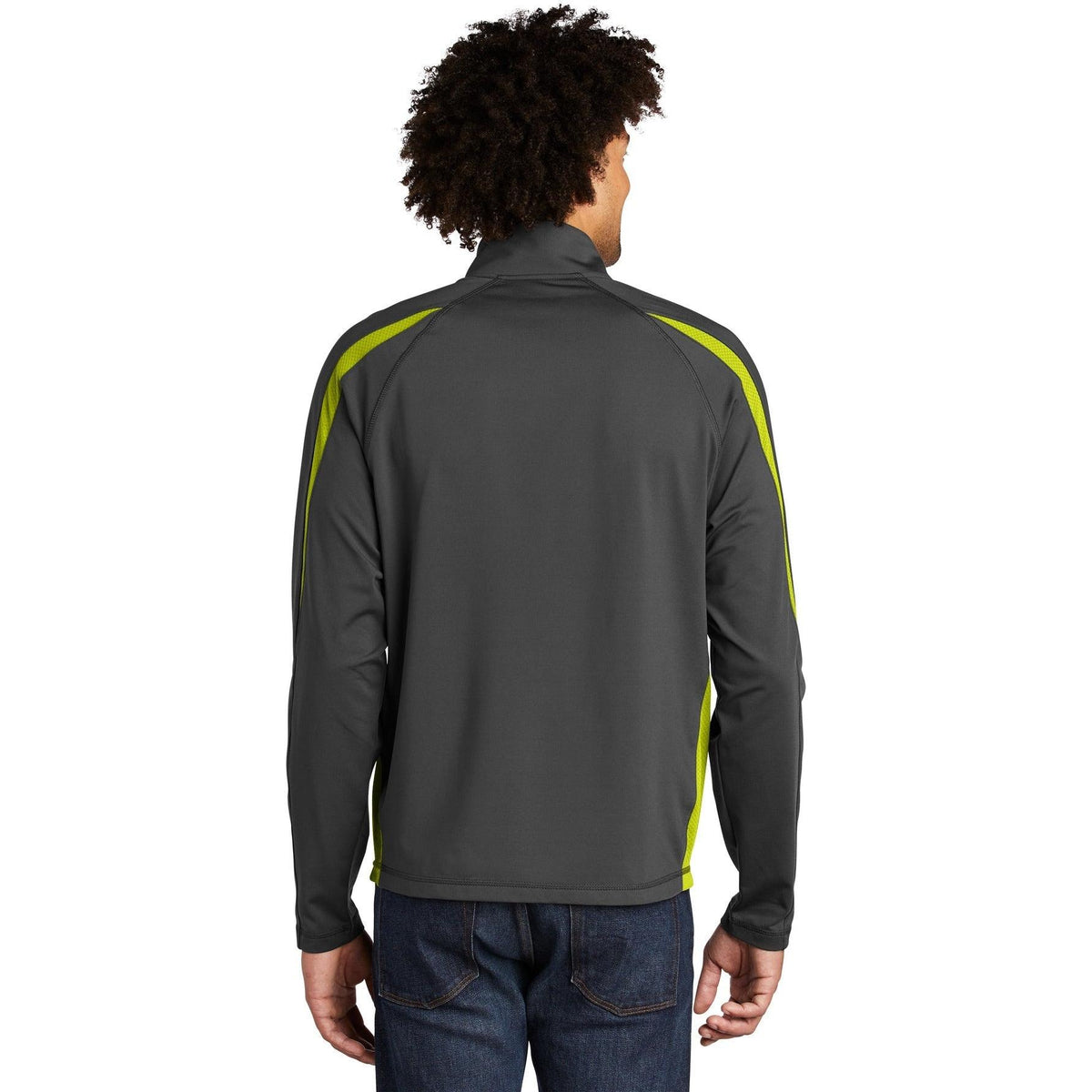 no-logo Sport-Tek Sport-Wick Stretch 1/2 Zip Colorblock-Quarter Zips-Sport-Tek-Thread Logic