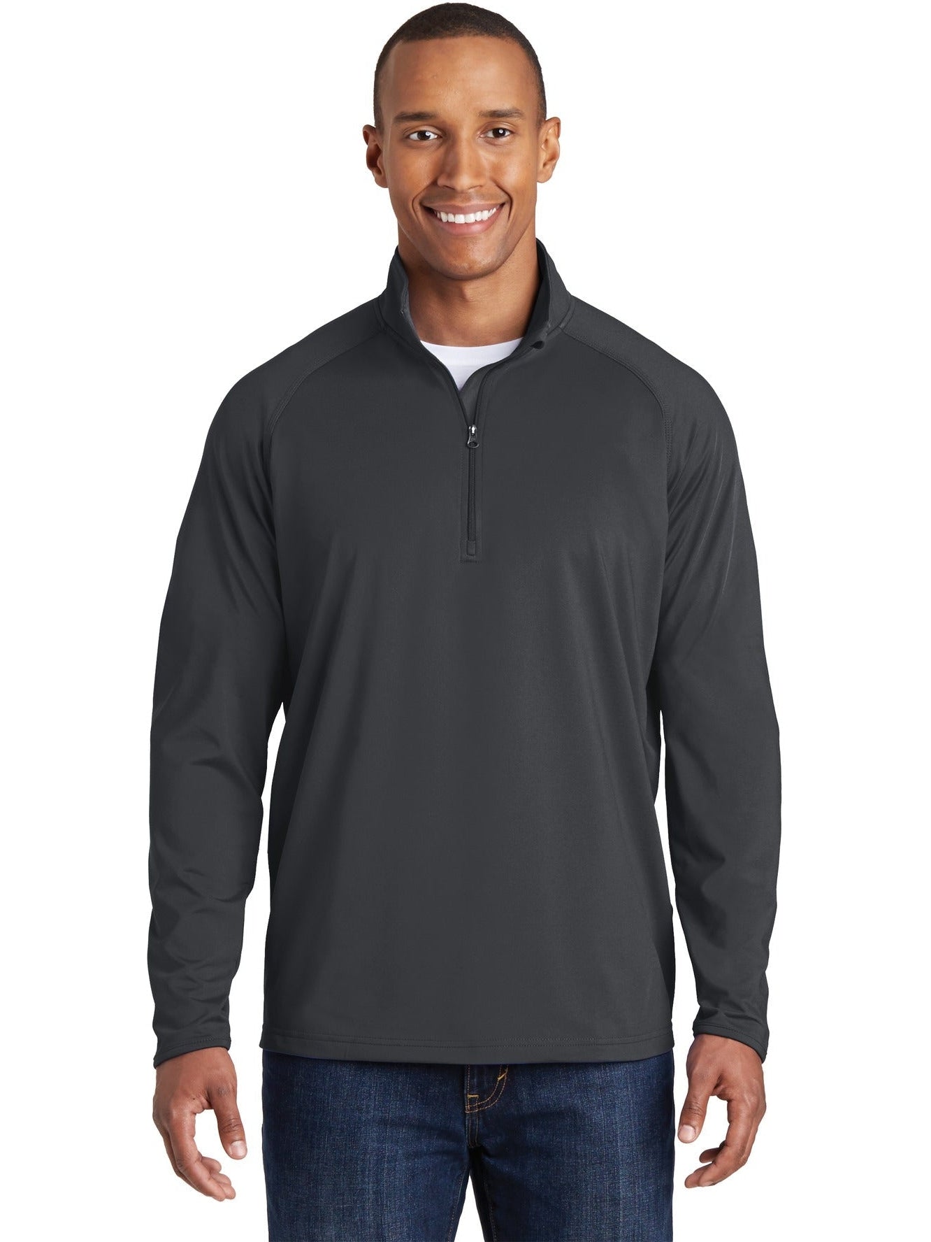 Sport-Tek Sport-Wick Stretch 1/2 Zip Pullover-Regular-Sport-Tek-Charcoal Grey-S-Thread Logic