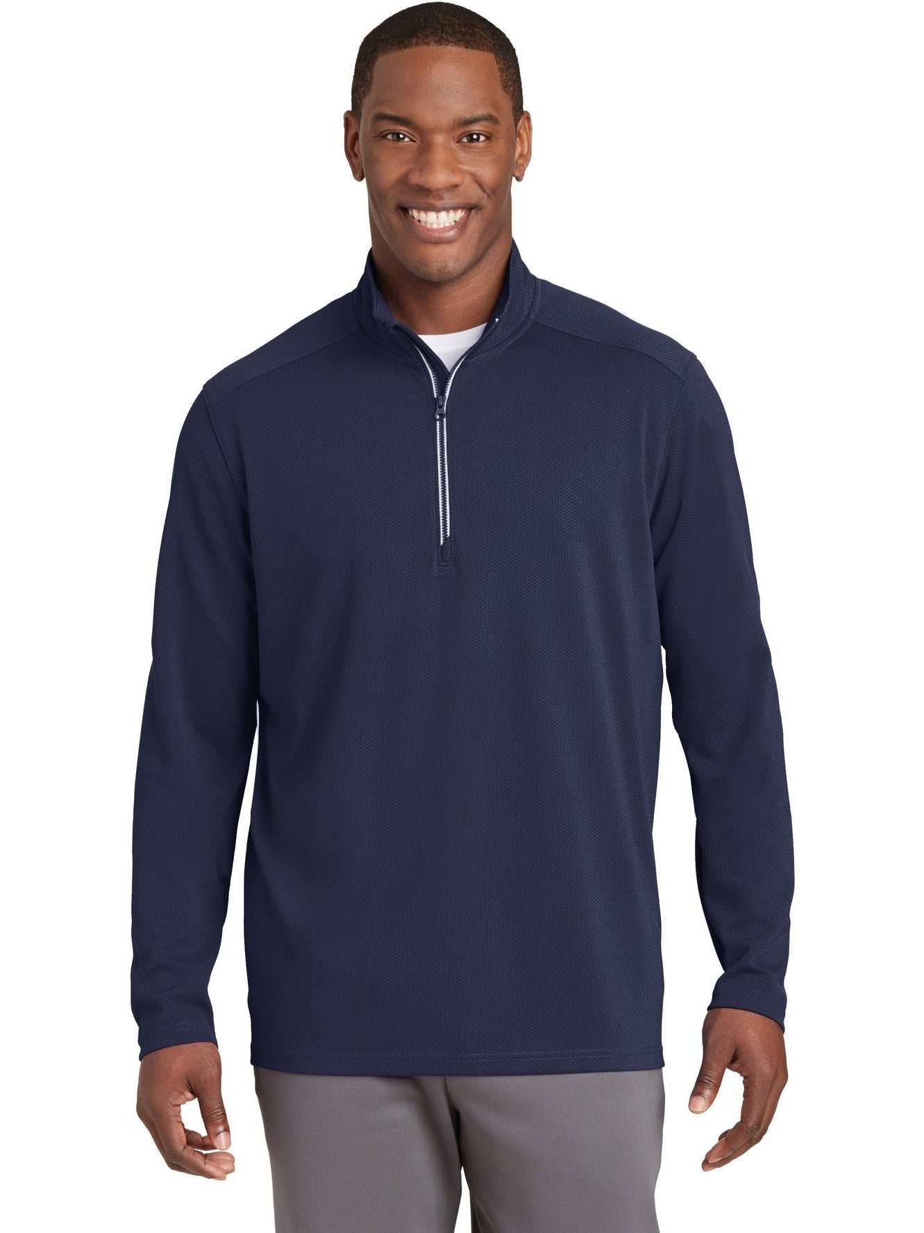 Sport-Tek Sport-Wick Textured 1/4-Zip Pullover-Regular-Sport-Tek-True Navy-S-Thread Logic