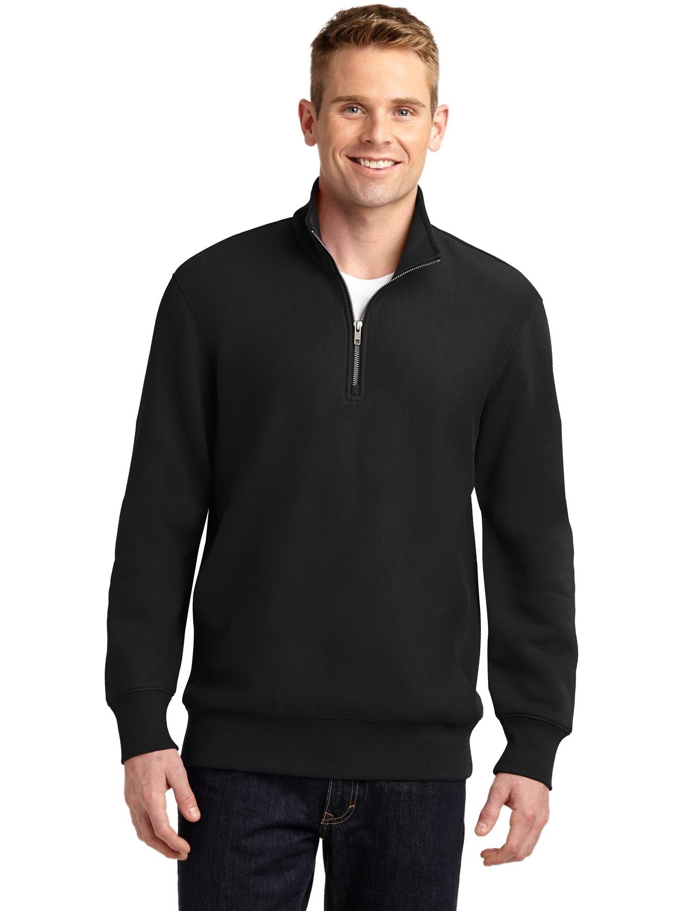 Sport-Tek Super Heavyweight 1/4 Zip Pullover-Regular-Sport-Tek-Black-S-Thread Logic