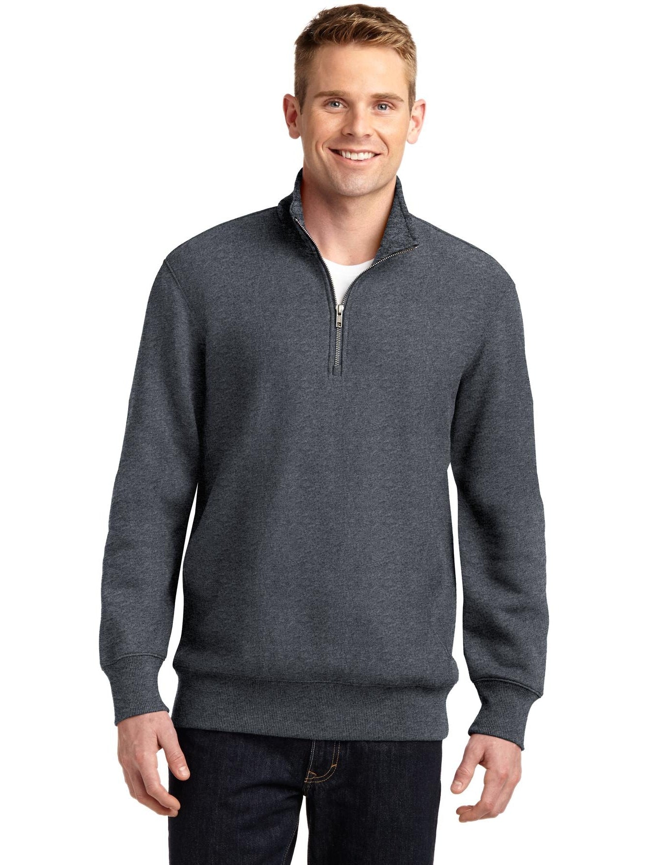 Sport-Tek Super Heavyweight 1/4 Zip Pullover-Regular-Sport-Tek-Graphite Heather-S-Thread Logic