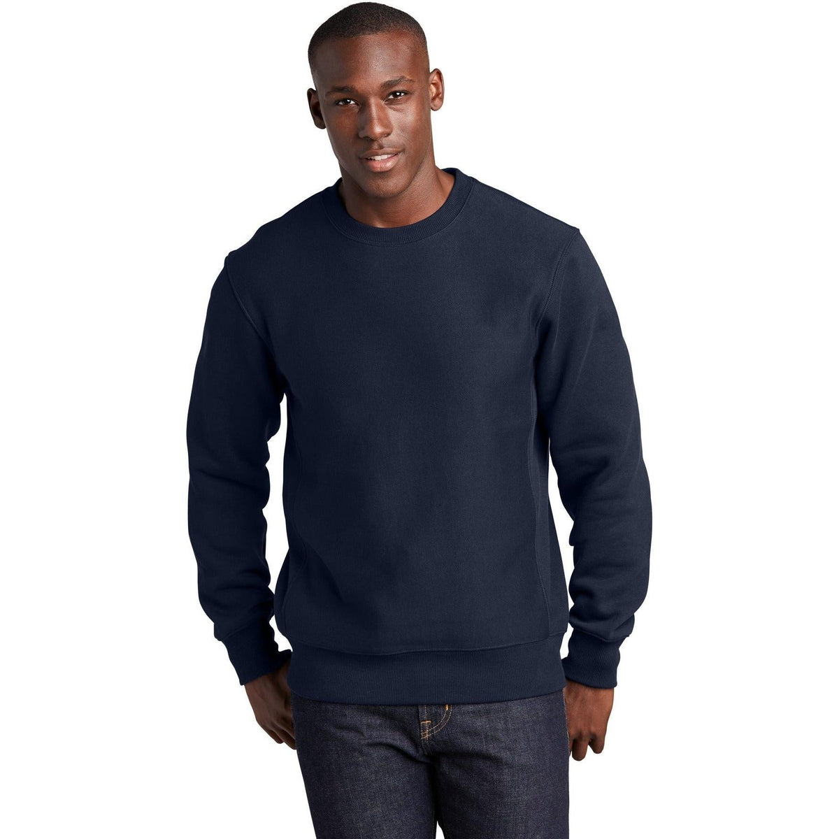 logo-left Sport-Tek Super Heavyweight Crewneck-Crewnecks-Sport-Tek-True Navy-XS-Thread Logic