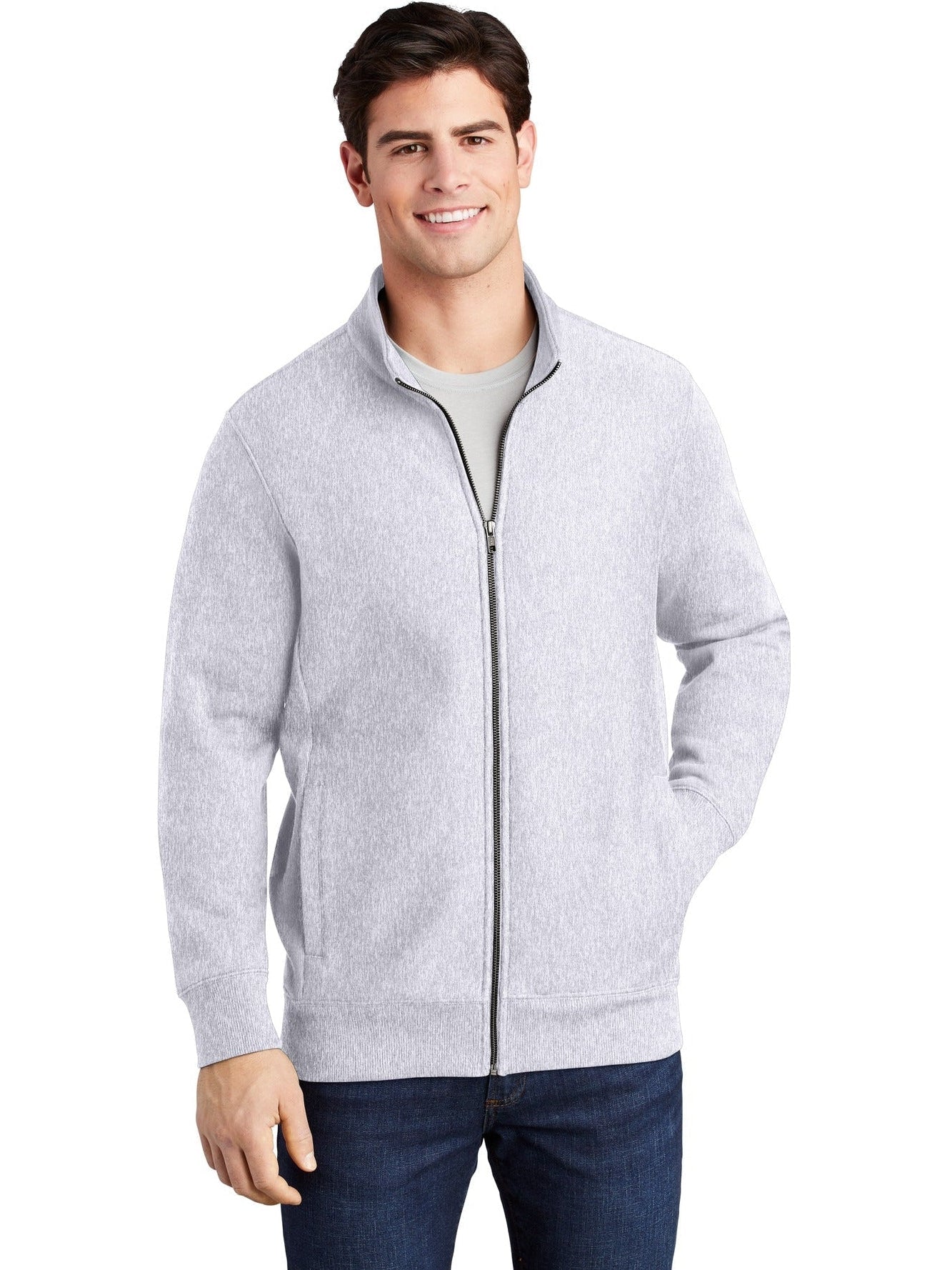 Sport-Tek Super Heavyweight Full-Zip Sweatshirt-Regular-Sport-Tek-Athletic Heather-S-Thread Logic