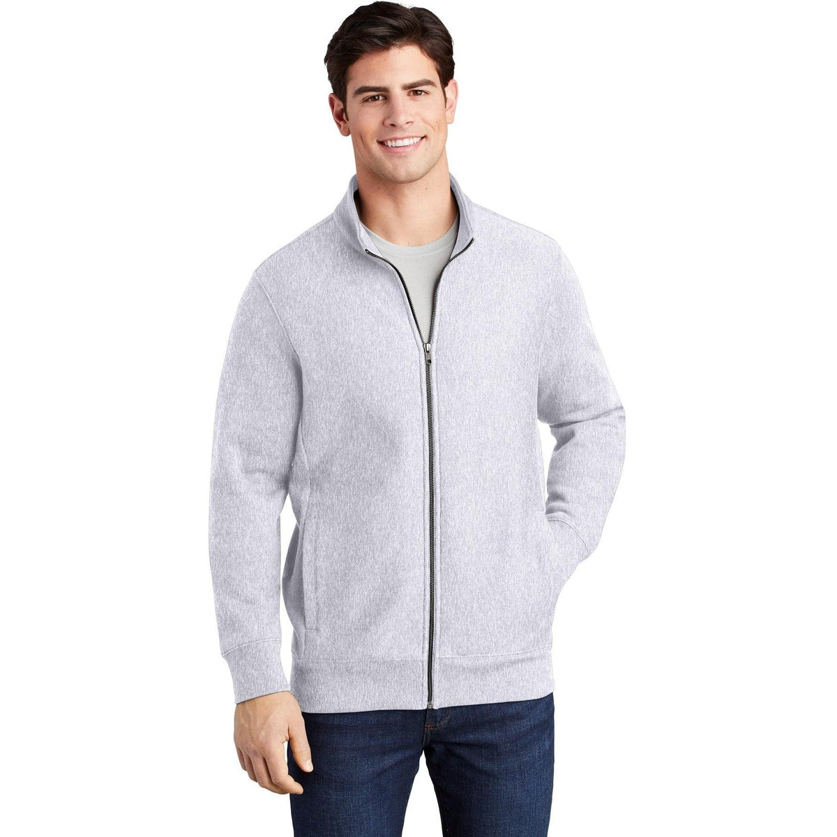no-logo Sport-Tek Super Heavyweight Full-Zip Sweatshirt-Regular-Sport-Tek-Athletic Heather-S-Thread Logic