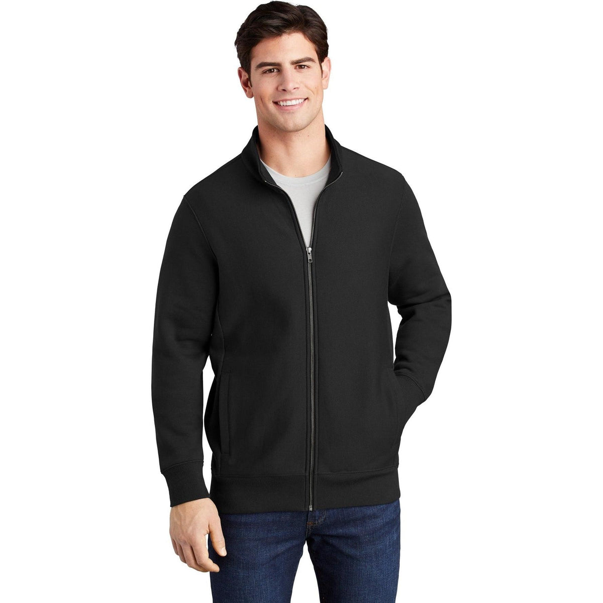 no-logo Sport-Tek Super Heavyweight Full-Zip Sweatshirt-Regular-Sport-Tek-Black-S-Thread Logic