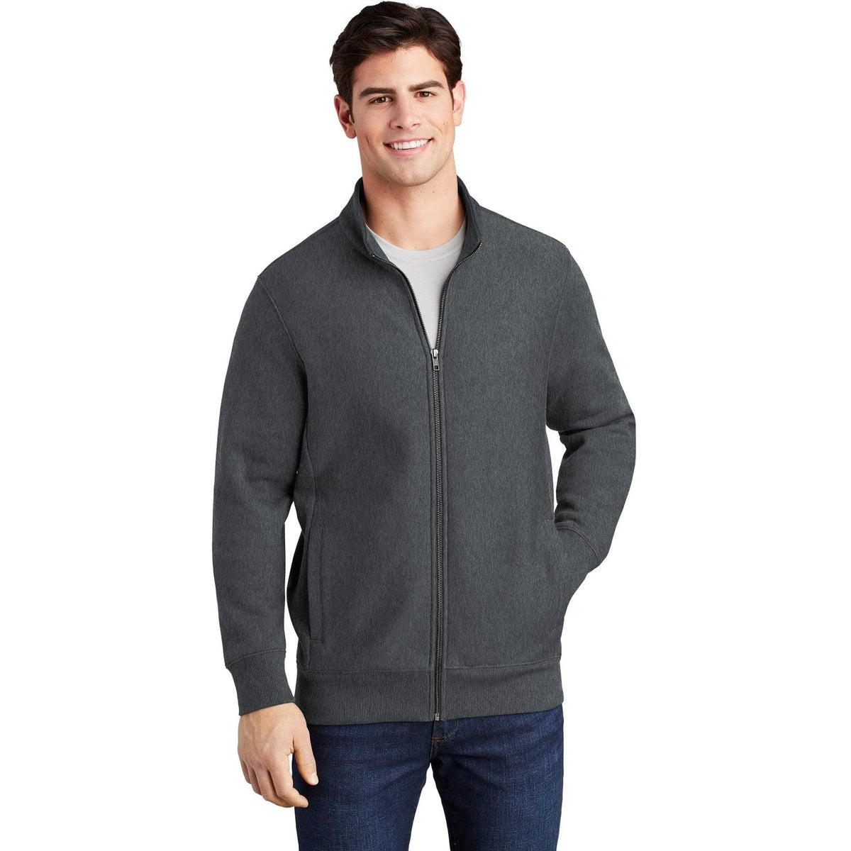 no-logo Sport-Tek Super Heavyweight Full-Zip Sweatshirt-Regular-Sport-Tek-Graphite Heather-S-Thread Logic