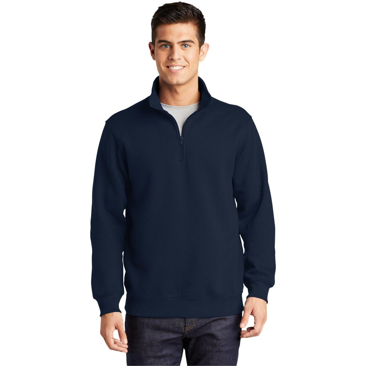 no-logo Sport-Tek Tall 1/4 Zip Sweatshirt-Quarter Zips-Sport-Tek-True Navy-LT-Thread Logic