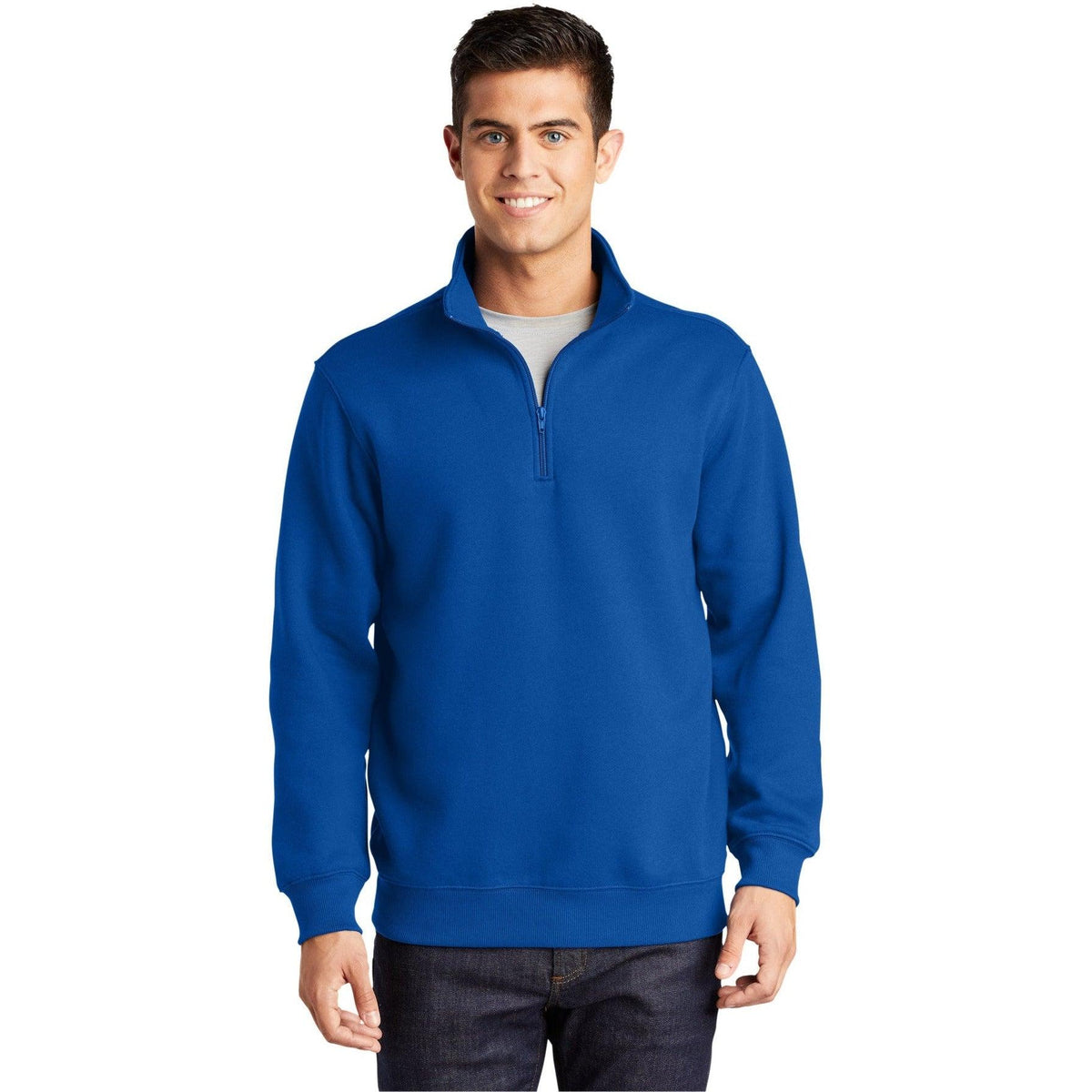 no-logo Sport-Tek Tall 1/4 Zip Sweatshirt-Quarter Zips-Sport-Tek-True Royal-LT-Thread Logic