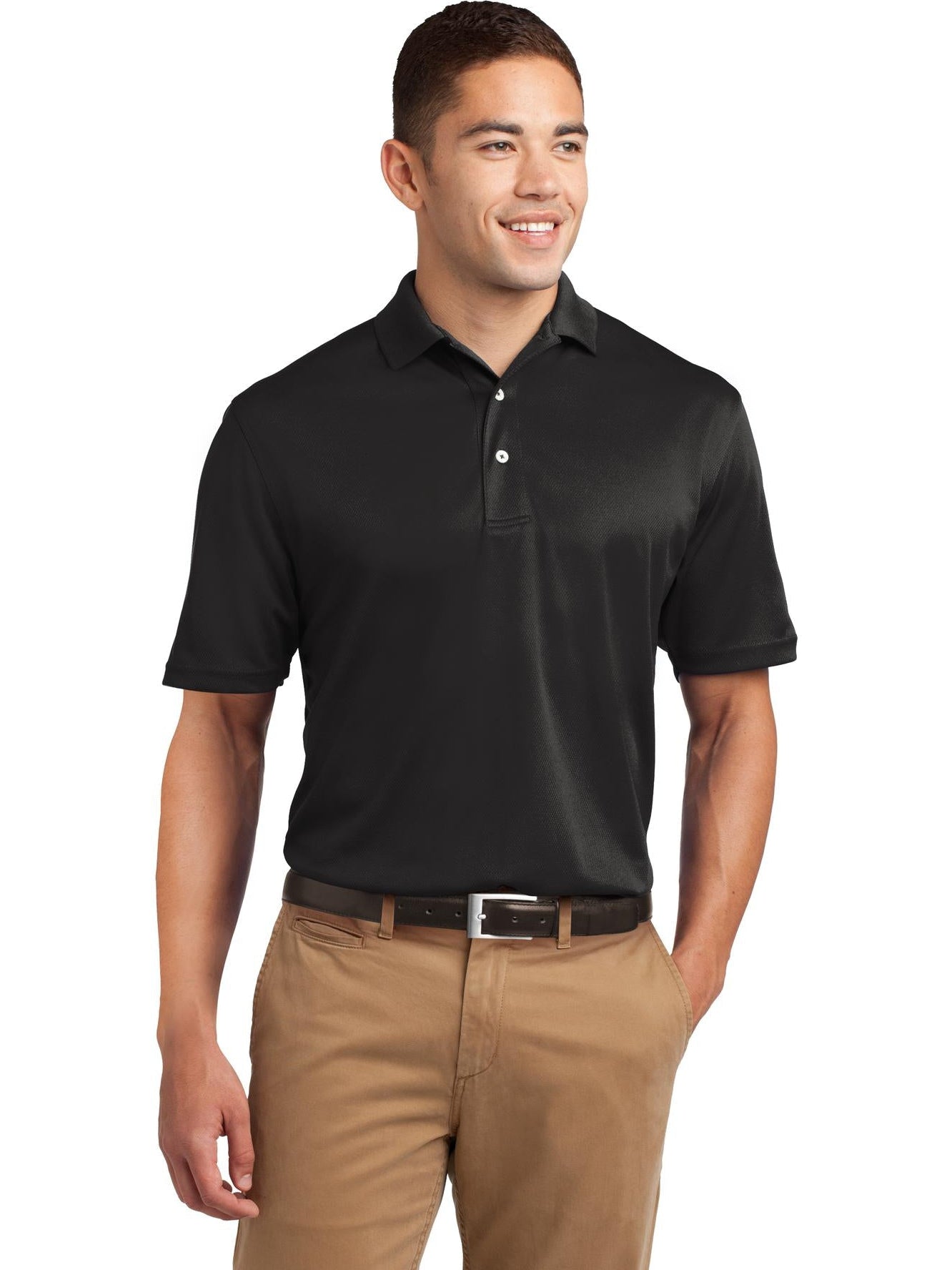 Sport-Tek Tall Dri-Mesh Polo-Regular-Sport-Tek-Black-LT-Thread Logic