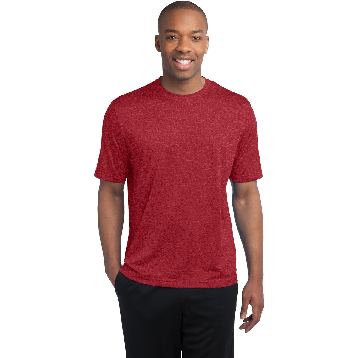 no-logo Sport-Tek Tall Heather Contender Tee-Regular-Sport-Tek-Scarlet Heather-LT-Thread Logic