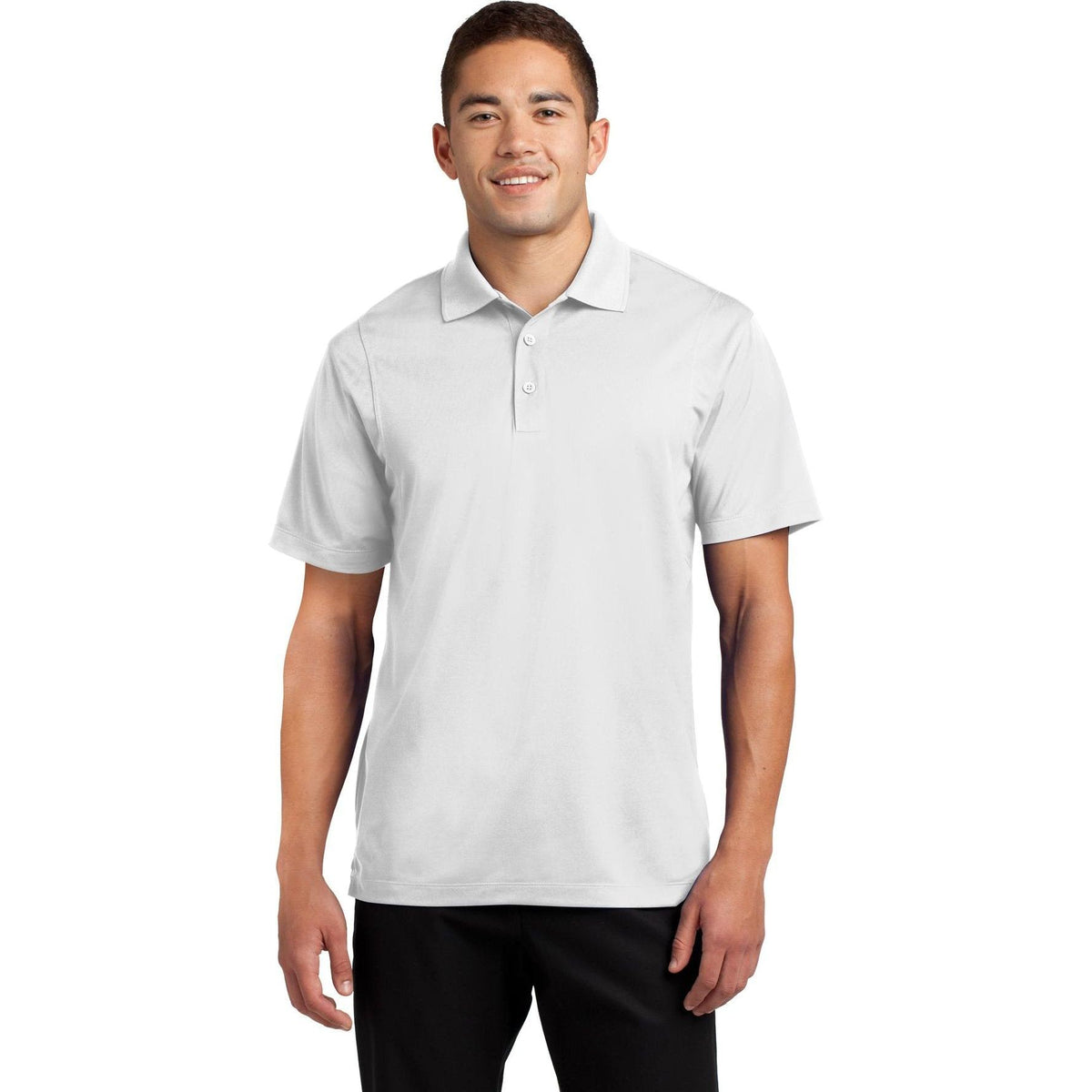 no-logo Sport-Tek Tall Micropique Sport-Wick Polo-Regular-Sport-Tek-White-LT-Thread Logic