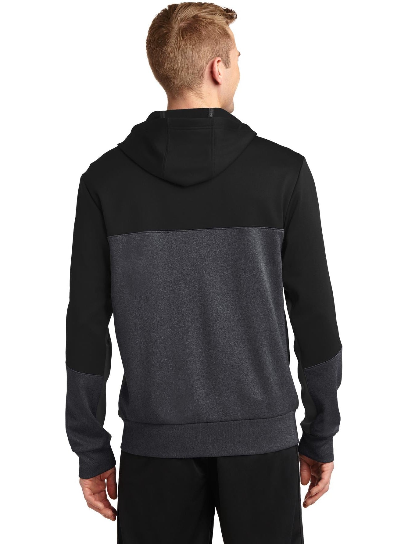 no-logo Sport-Tek Tech Fleece Colorblock Full-Zip Hooded Jacket-Regular-Sport-Tek-Thread Logic