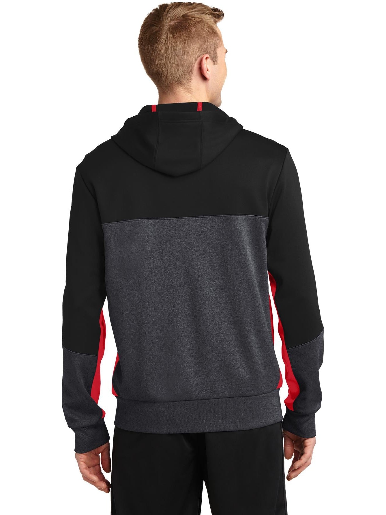 no-logo Sport-Tek Tech Fleece Colorblock Full-Zip Hooded Jacket-Regular-Sport-Tek-Thread Logic