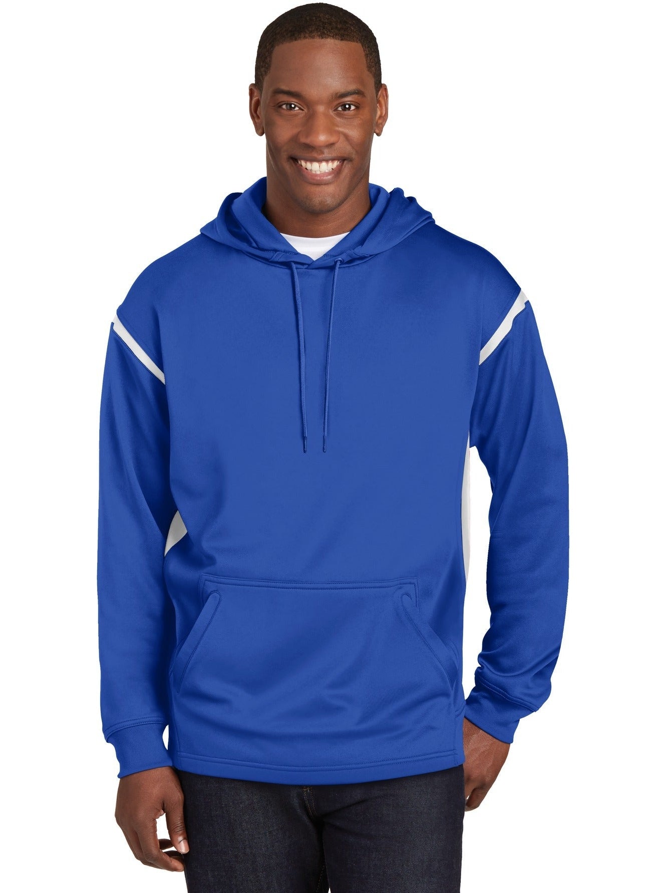 Sport-Tek Tech Fleece Hooded Sweatshirt-Regular-Sport-Tek-True Royal/White-S-Thread Logic