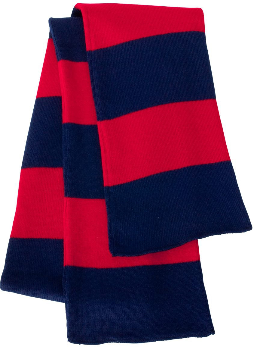 Sportsman Rugby-Striped Knit Scarf