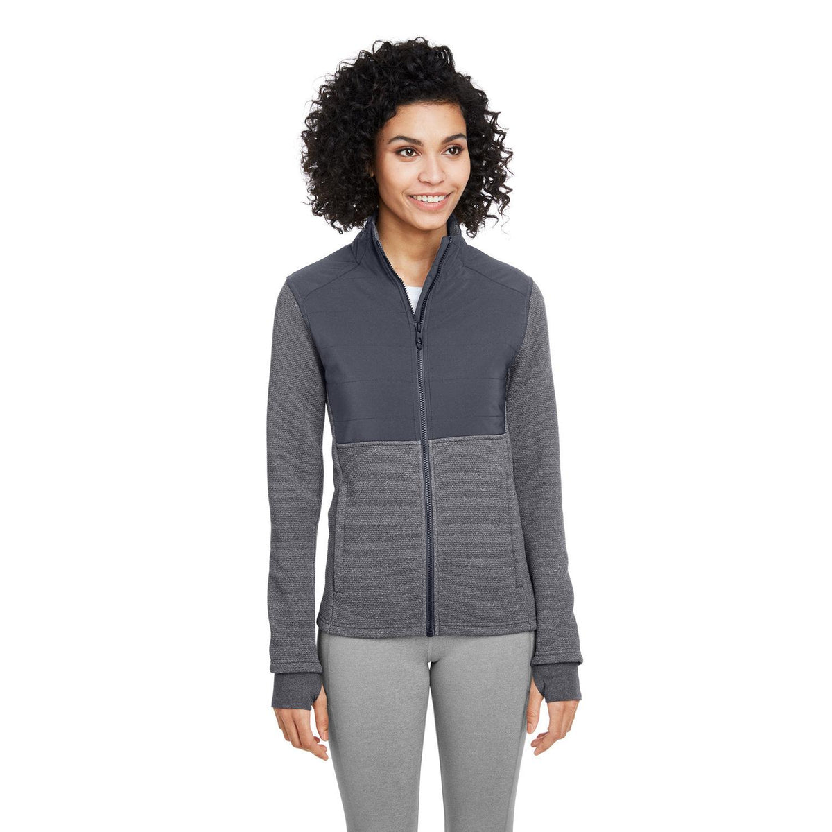 no-logo Spyder Ladies Pursuit Jacket-Ladies Jackets-Spyder-Black Heather/Black-2XL-Thread Logic