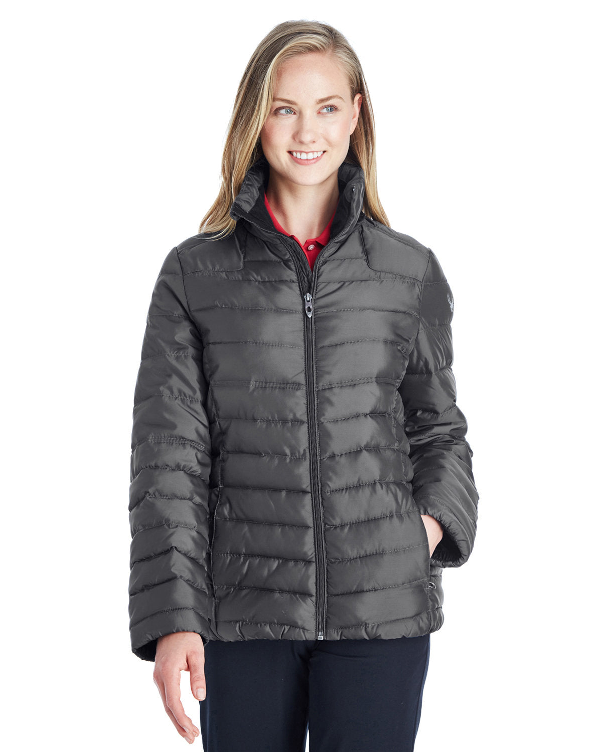 Spyder Ladies Supreme Insulated Puffer Jacket-Ladies Jackets-Spyder-Polar/Alloy-XS-Thread Logic