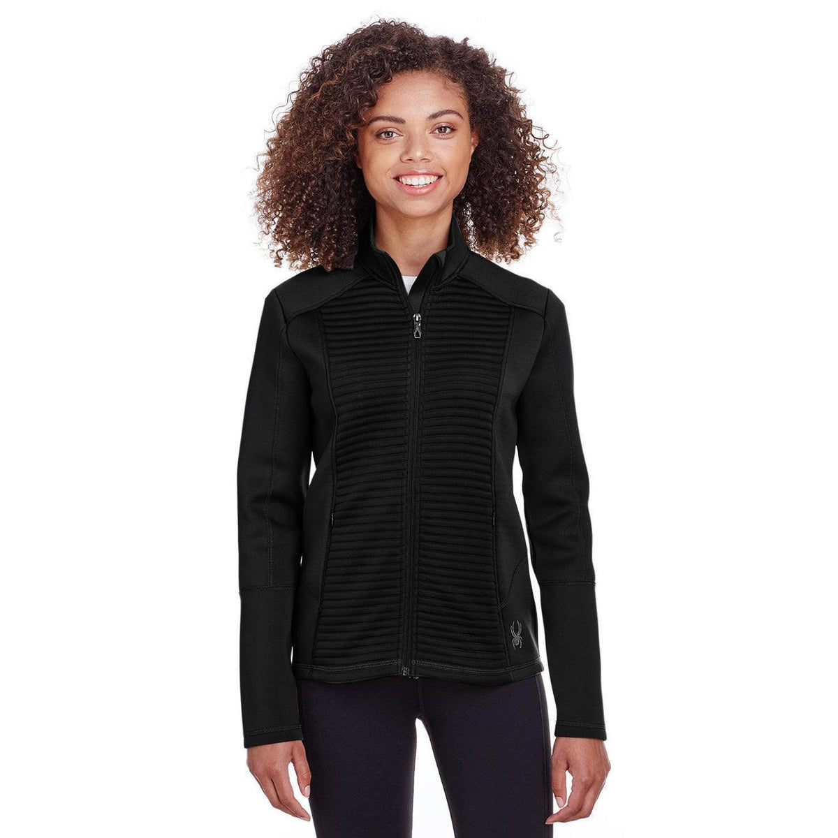 logo-left Spyder Women's Venom Full-Zip Jacket-Ladies Jackets-Spyder-Black-XS-Thread Logic