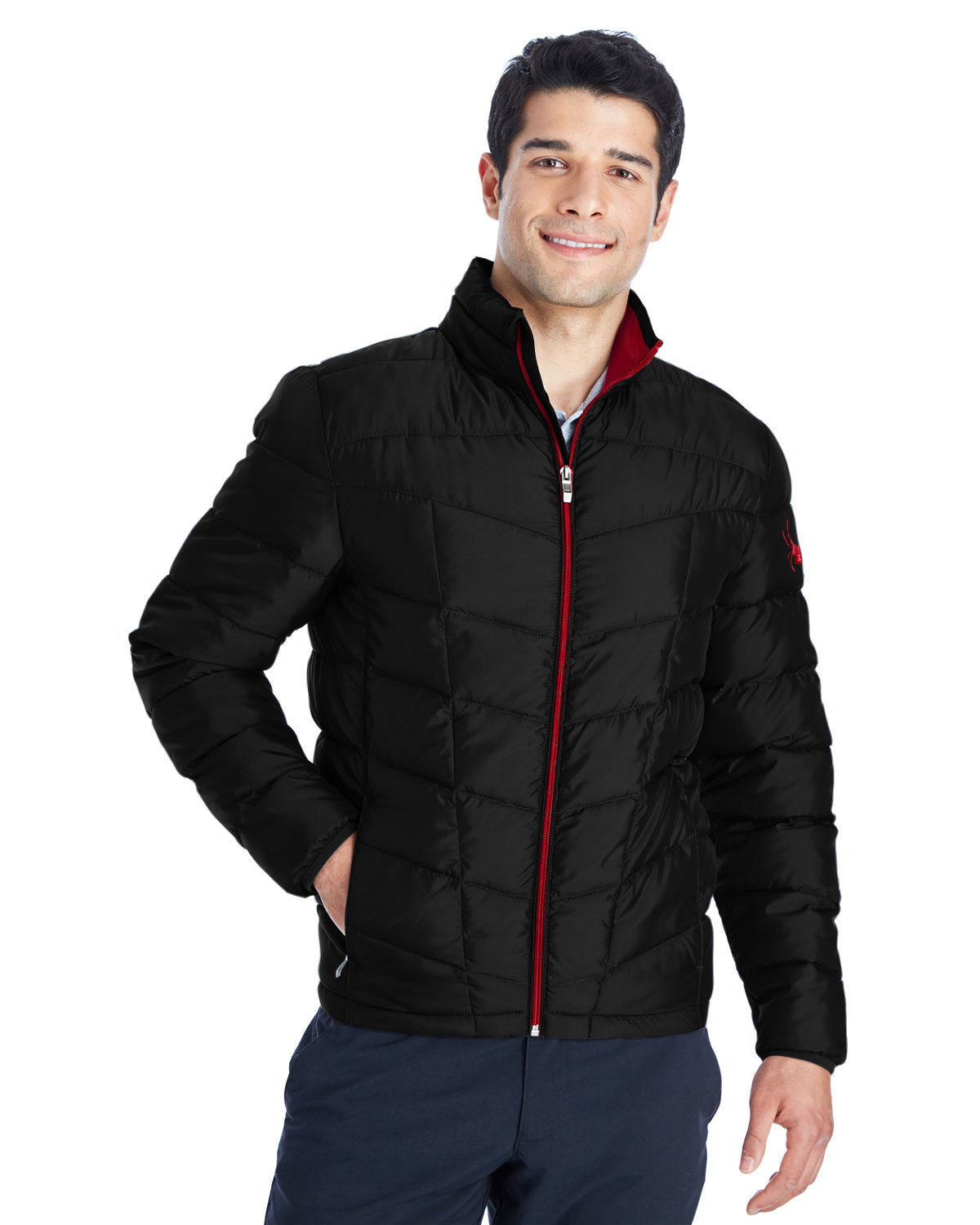 Spyder Pelmo Insulated Puffer Jacket-Men's Jackets-Spyder-Black/Red-S-Thread Logic