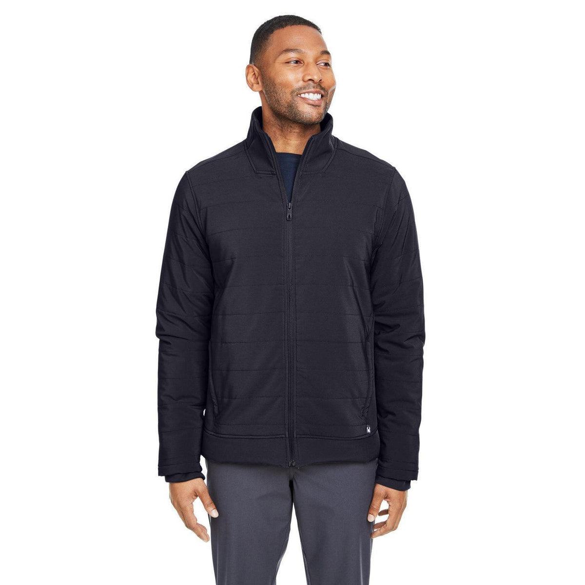logo-left Spyder Transit Jacket-Men's Jackets-Spyder-Black-S-Thread Logic