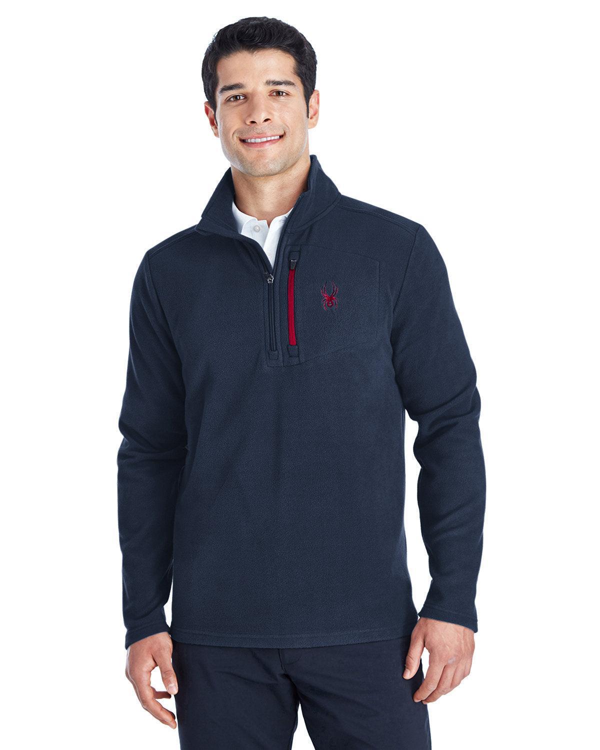 Spyder Transport Quarter-Zip Fleece Pullover-Men's Layering-Spyder-Frontier/Red-S-Thread Logic