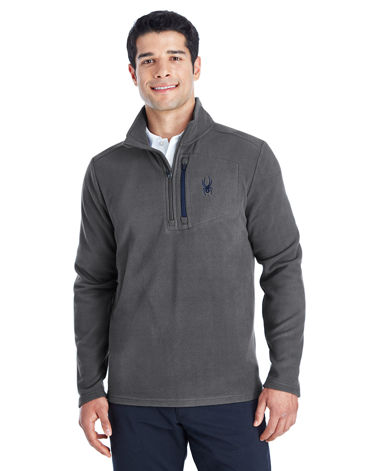 Spyder Transport Quarter-Zip Fleece Pullover-Men's Layering-Spyder-Polar/Frontier-S-Thread Logic