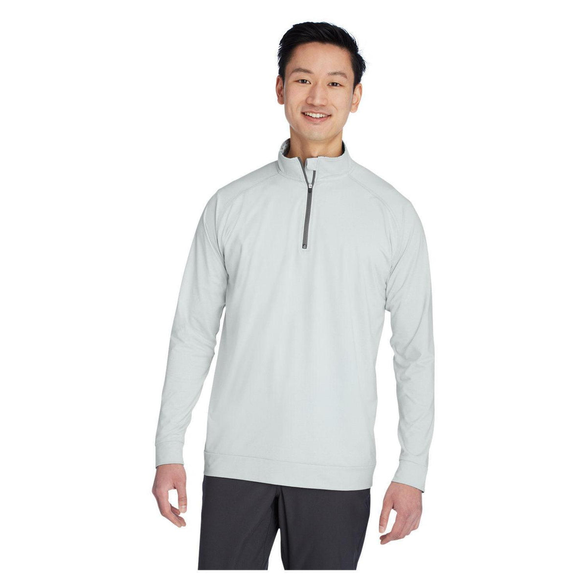 no-logo Swannies Graham Quarter-Zip-Knits and Layering-Swannies Golf-Fog Heather/Navy-S-Thread Logic