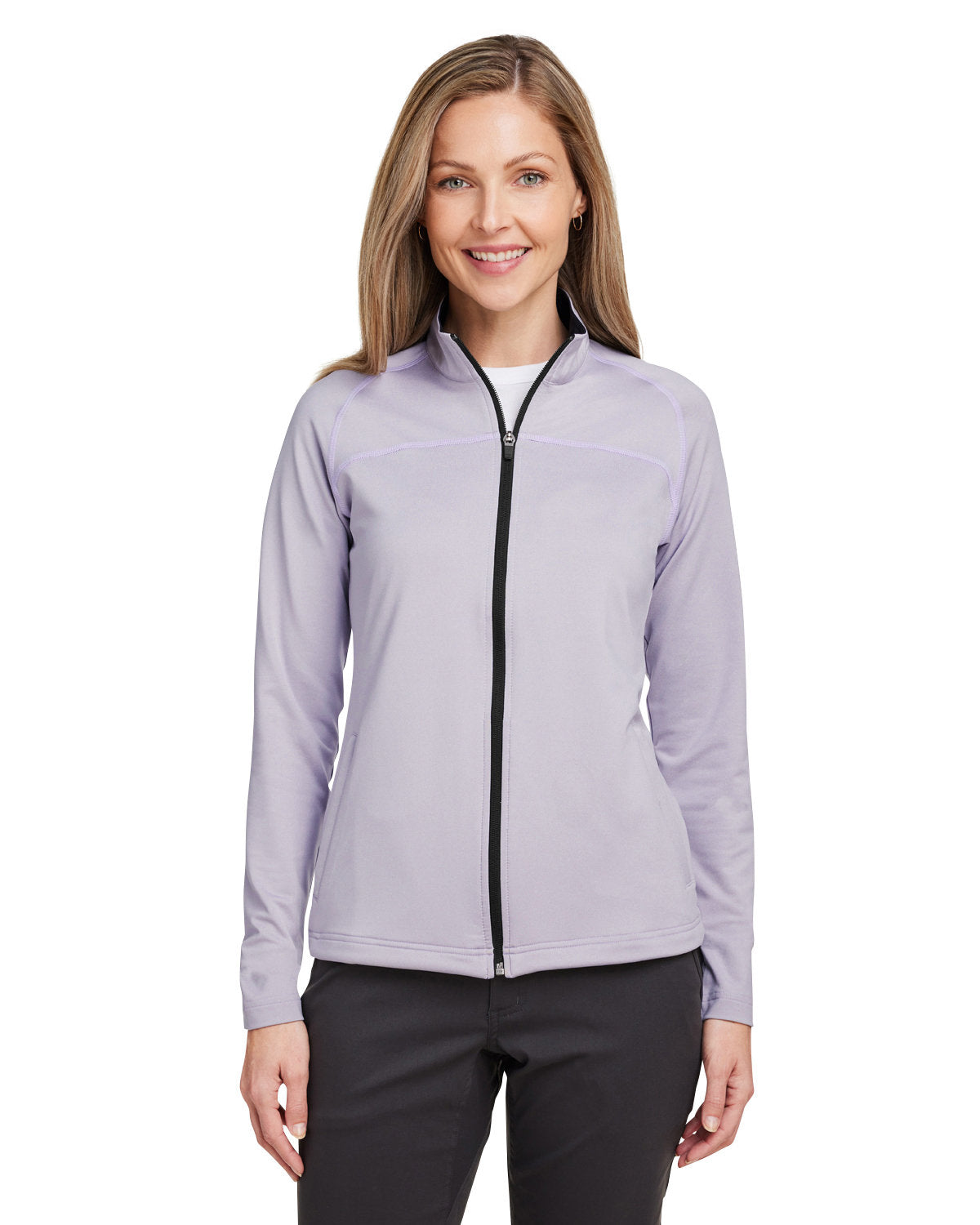 no-logo Swannies Ladies Cora Full-Zip-Knits and Layering-Swannies Golf-Lilac Grey-XS-Thread Logic
