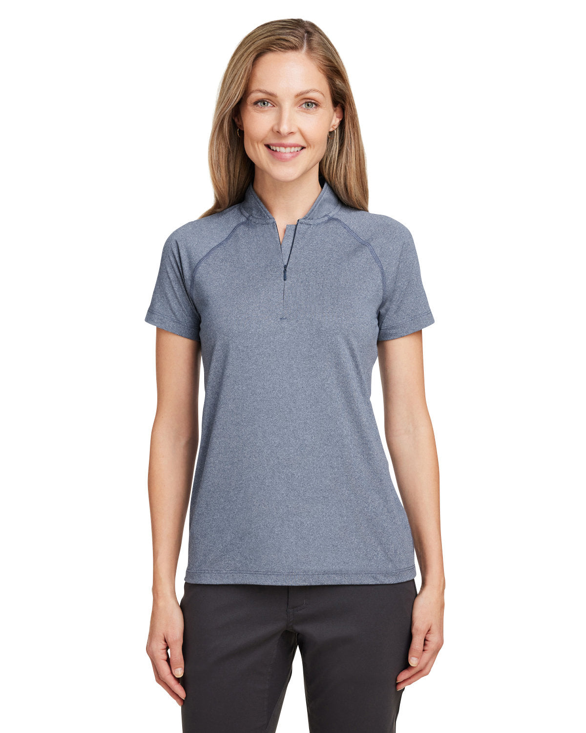 no-logo Swannies Ladies Quinn Polo-Polos-Swannies Golf-Navy Heather-XS-Thread Logic