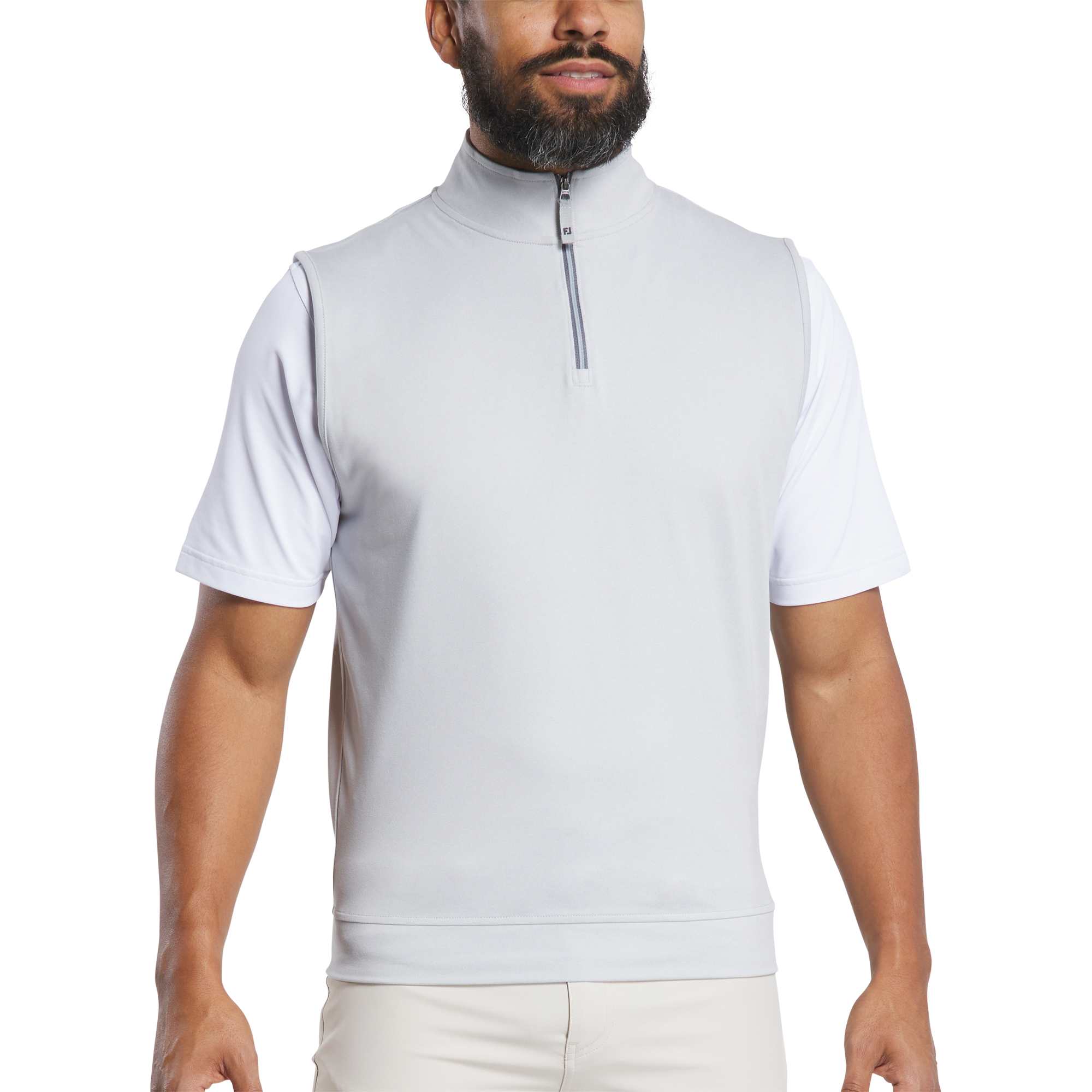 no-logo FootJoy Performance Quarter-Zip Golf Vest-FootJoy-Grey-S-Thread Logic
