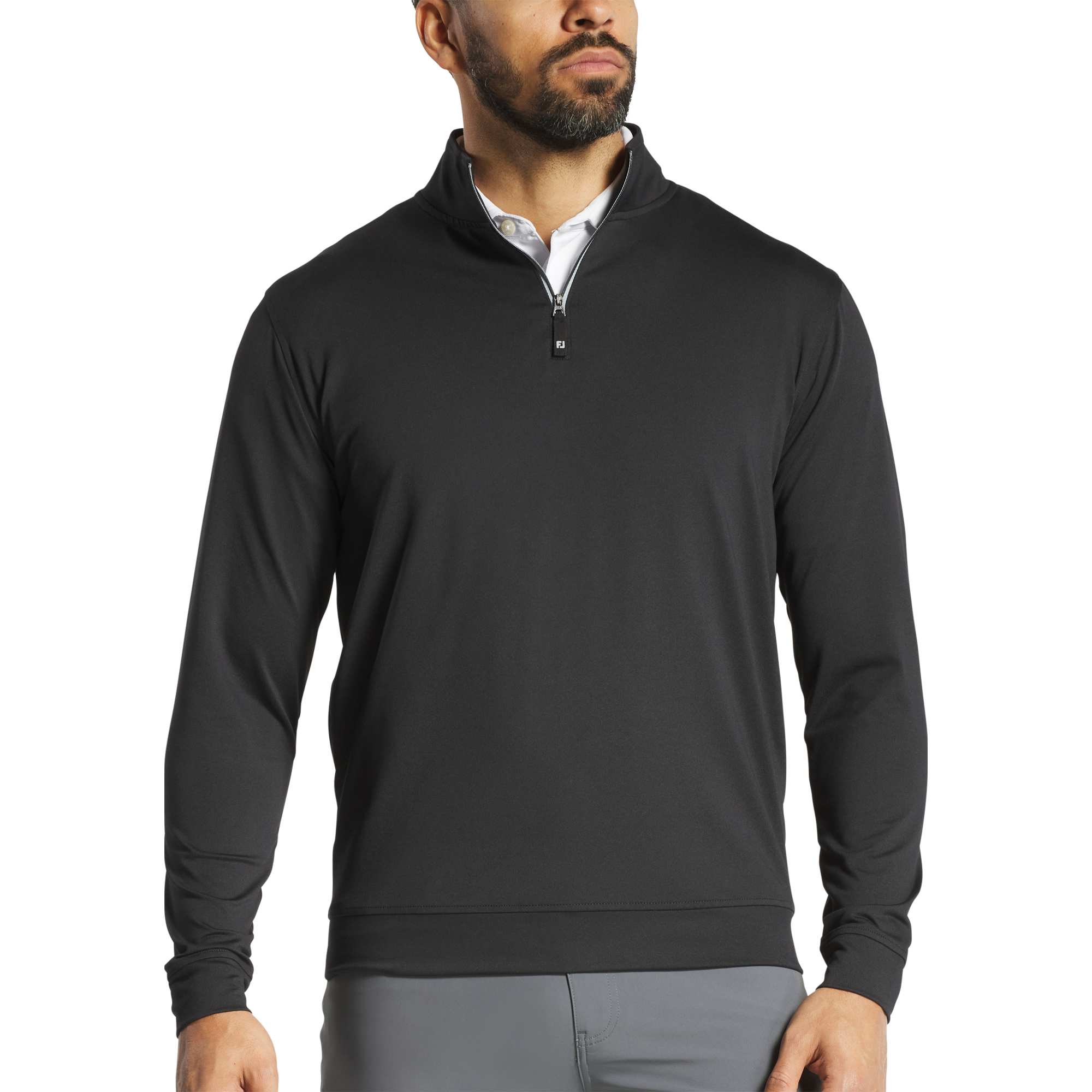 no-logo FootJoy Performance Quarter-Zip Pullover-FootJoy-Black-S-Thread Logic