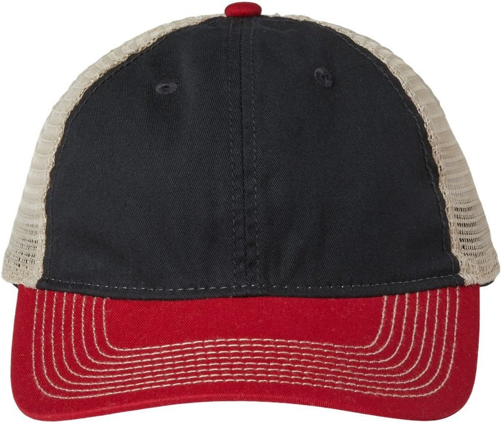 The Game Soft Trucker Cap-Apparel-The Game-Black/ Vintage Red/ Khaki-Adjustable-Thread Logic