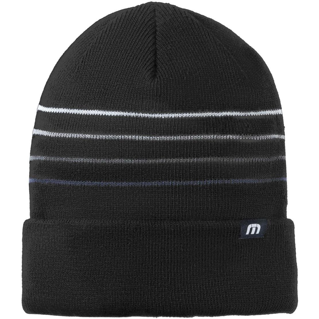 no-logo TravisMathew Striped Cuffed Beanie-New-TravisMathew-Black-1 Size-Thread Logic