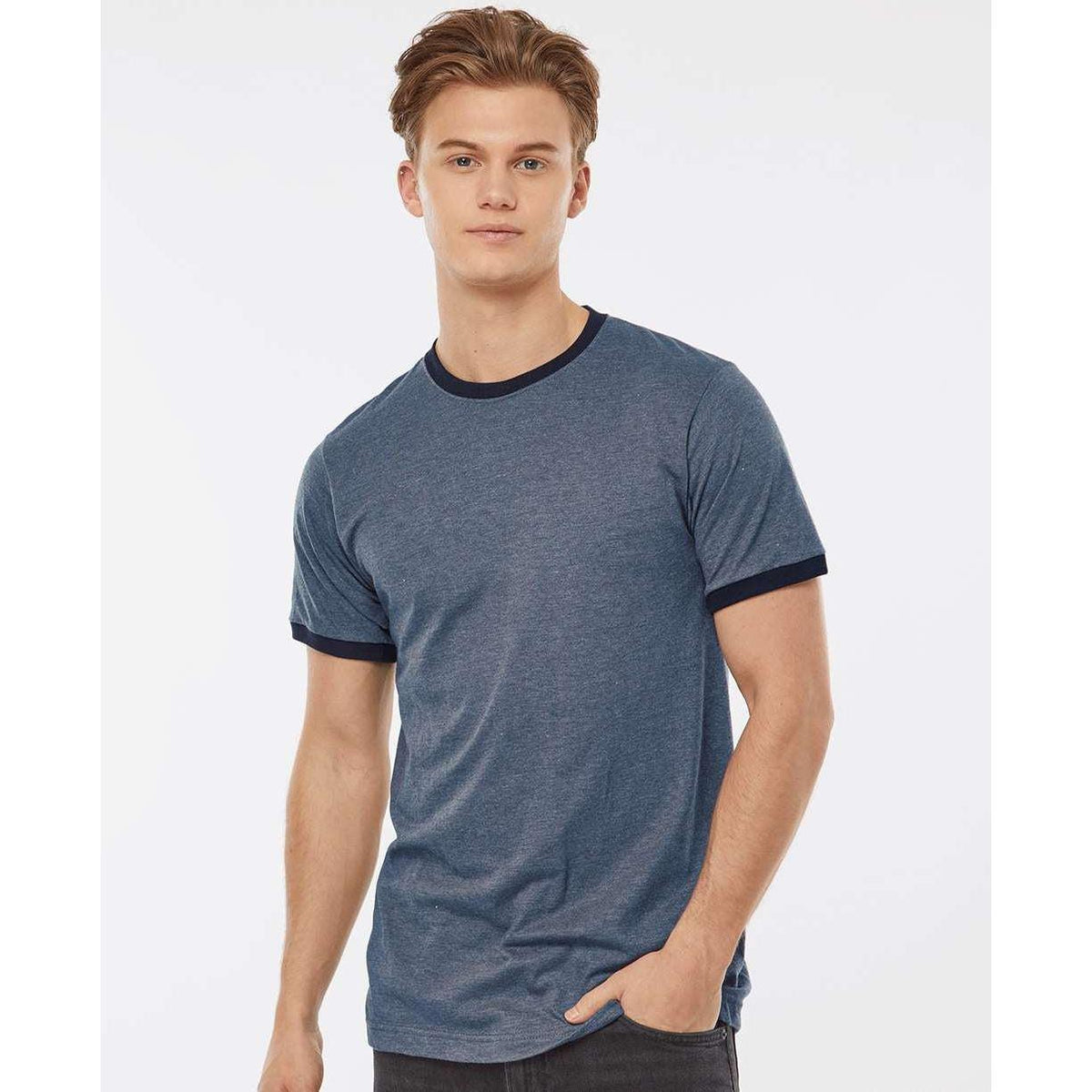 no-logo Tultex Unisex Fine Jersey Ringer T-Shirt-T-Shirts-Tultex-Thread Logic