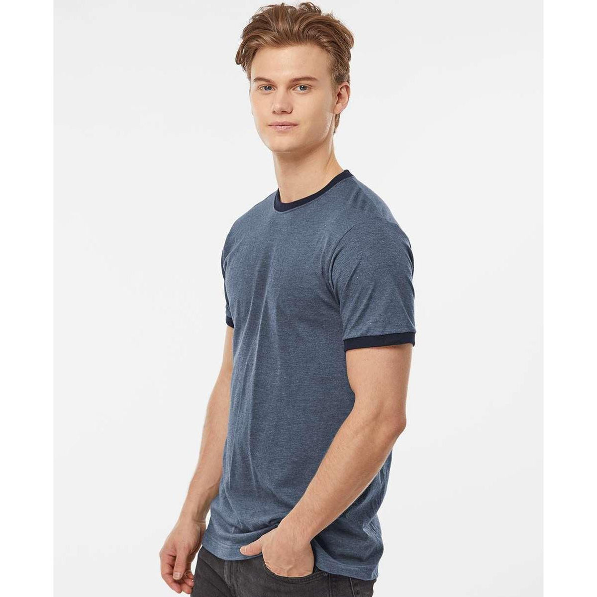 no-logo Tultex Unisex Fine Jersey Ringer T-Shirt-T-Shirts-Tultex-Thread Logic