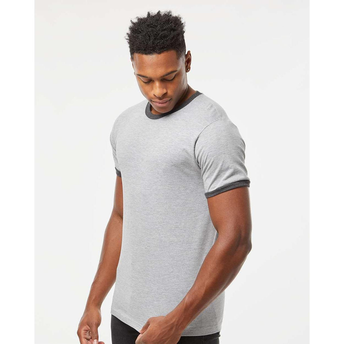 no-logo Tultex Unisex Fine Jersey Ringer T-Shirt-T-Shirts-Tultex-Thread Logic