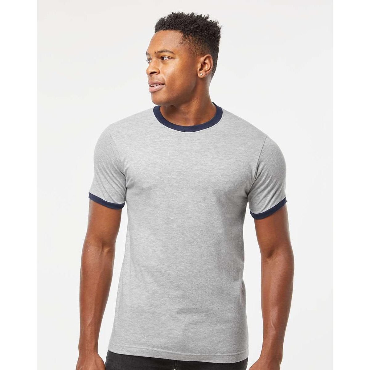 no-logo Tultex Unisex Fine Jersey Ringer T-Shirt-T-Shirts-Tultex-Thread Logic