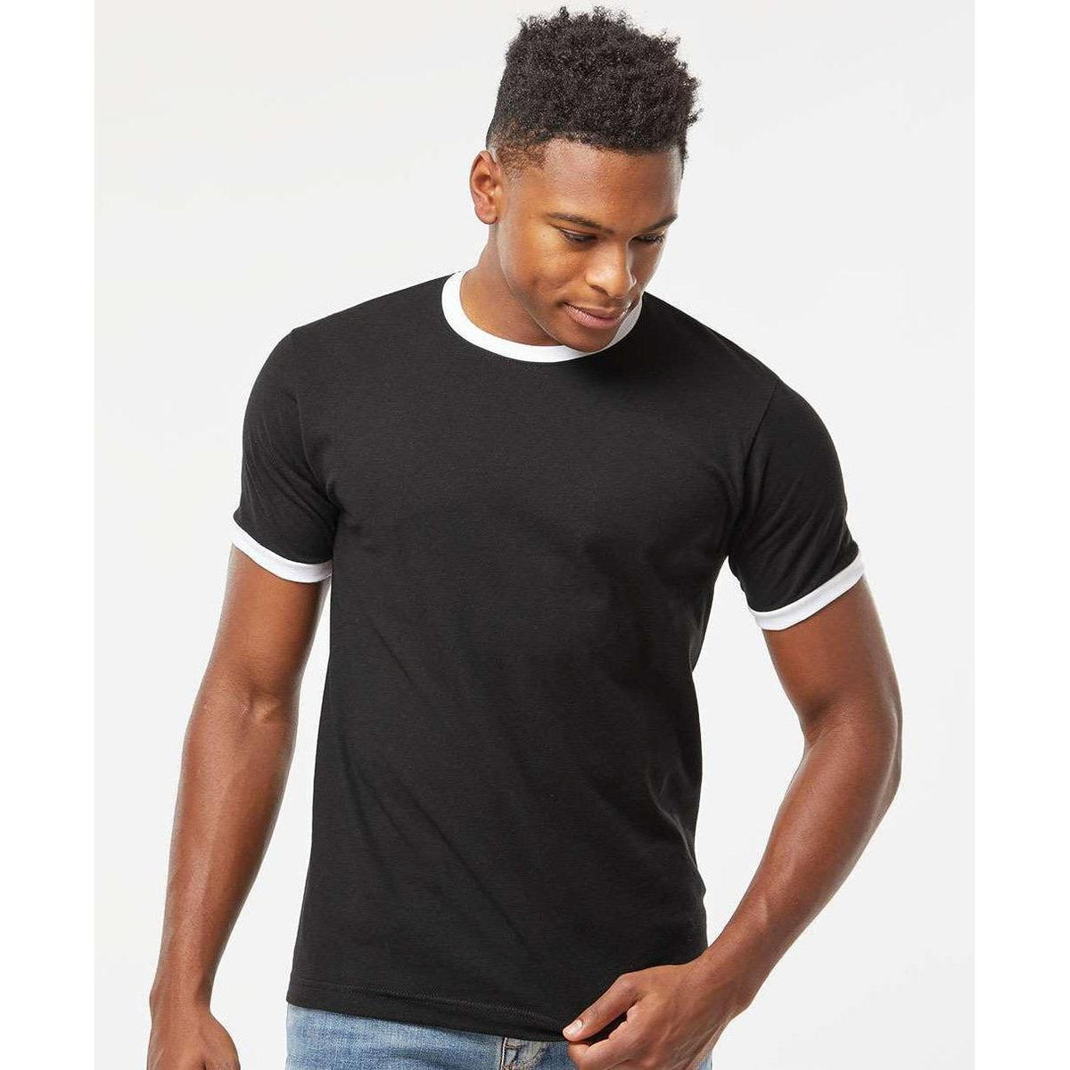 no-logo Tultex Unisex Fine Jersey Ringer T-Shirt-T-Shirts-Tultex-Thread Logic