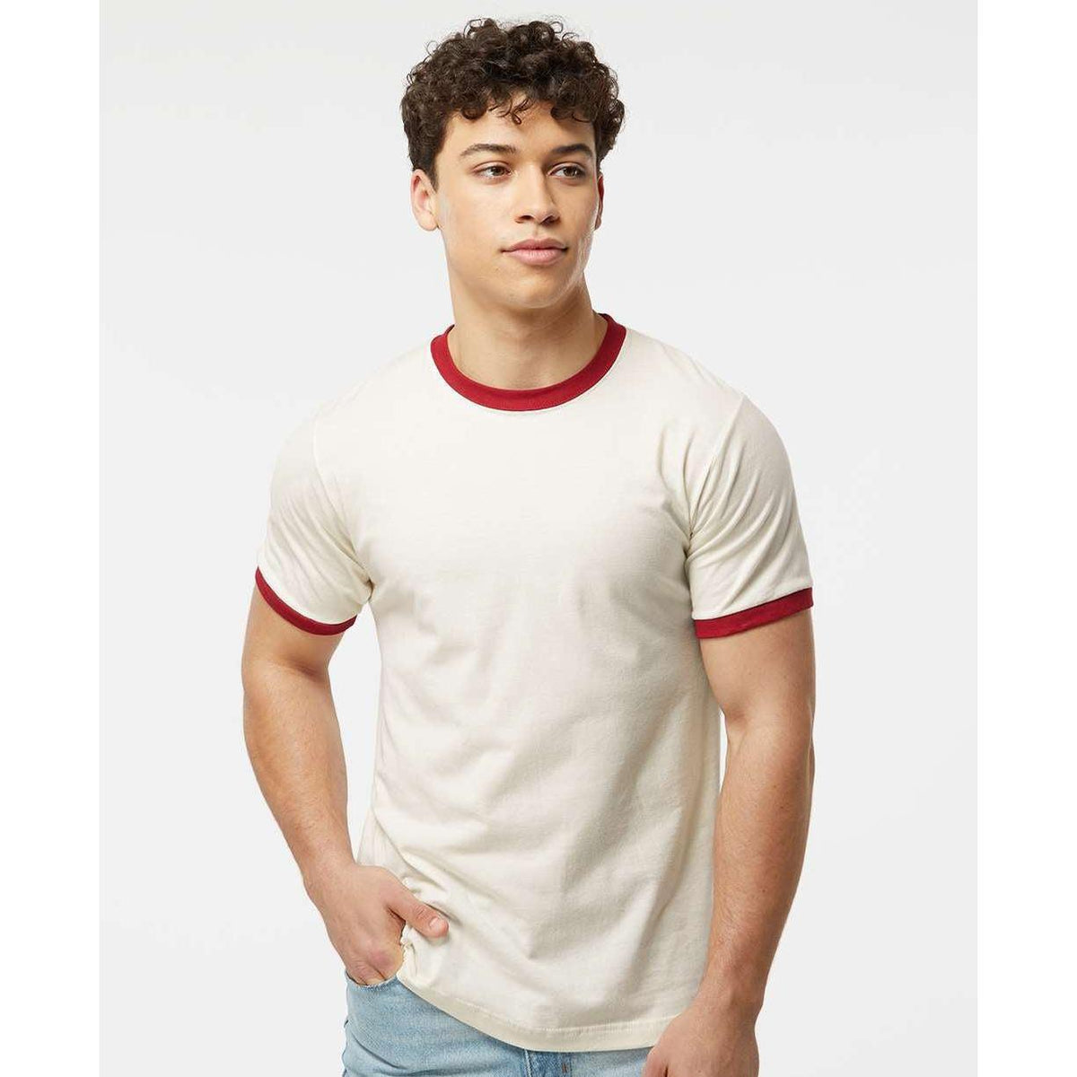 no-logo Tultex Unisex Fine Jersey Ringer T-Shirt-T-Shirts-Tultex-Thread Logic