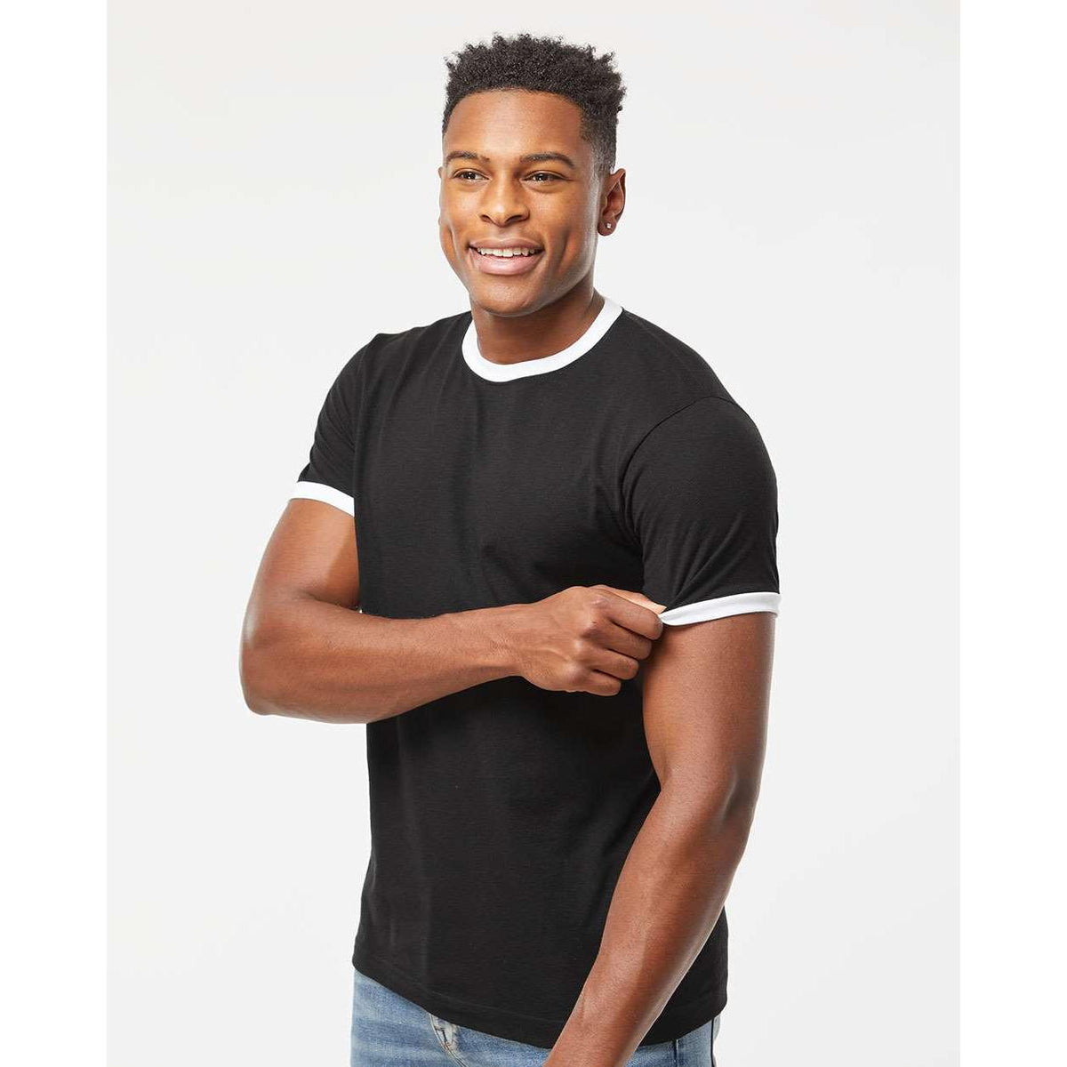 no-logo Tultex Unisex Fine Jersey Ringer T-Shirt-T-Shirts-Tultex-Thread Logic