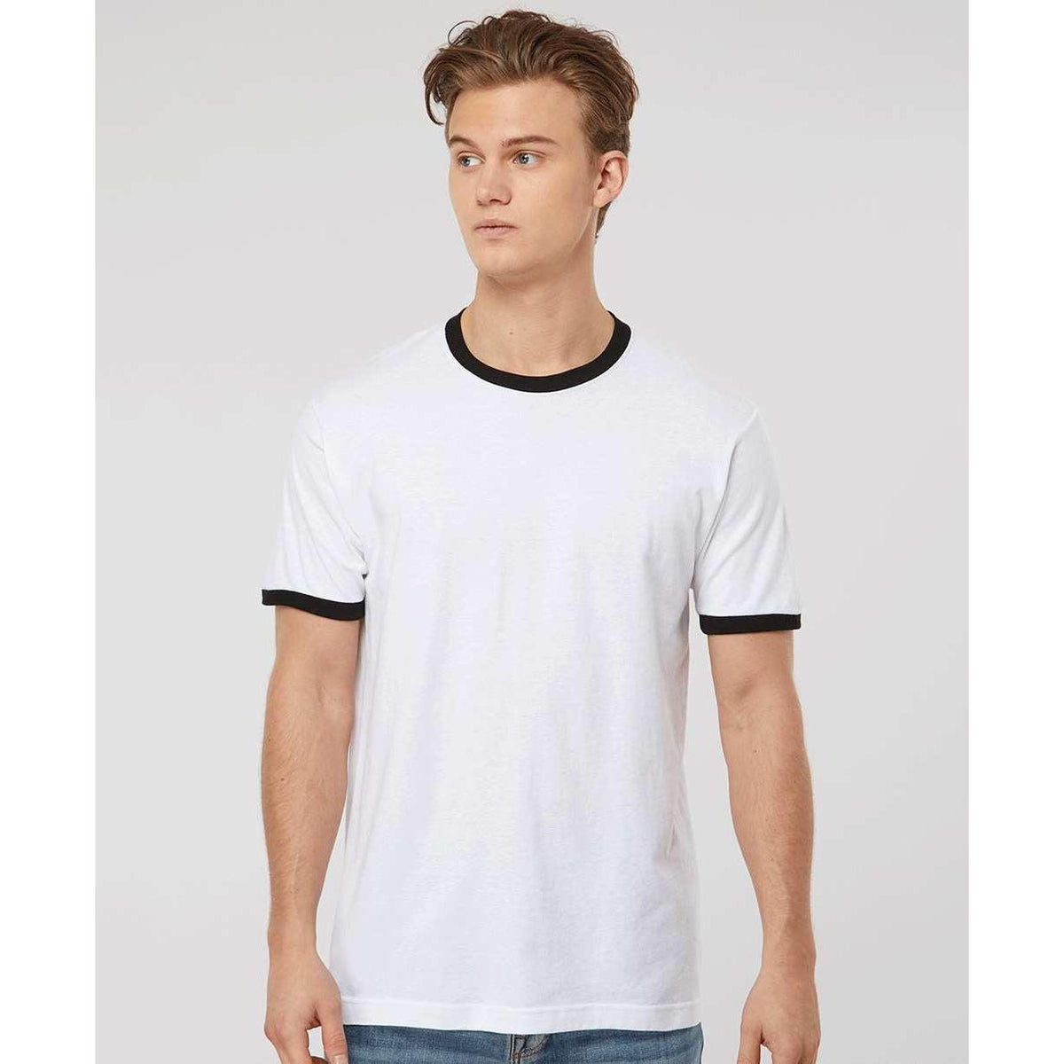 no-logo Tultex Unisex Fine Jersey Ringer T-Shirt-T-Shirts-Tultex-Thread Logic