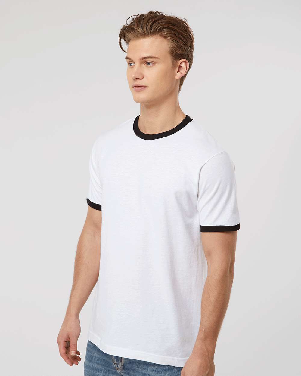 no-logo Tultex Unisex Fine Jersey Ringer T-Shirt-T-Shirts-Tultex-Thread Logic