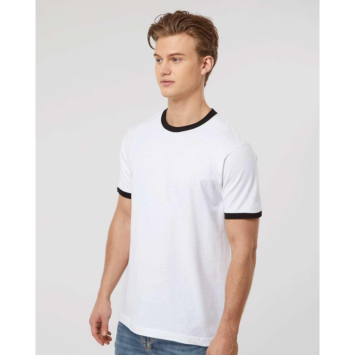 no-logo Tultex Unisex Fine Jersey Ringer T-Shirt-T-Shirts-Tultex-Thread Logic
