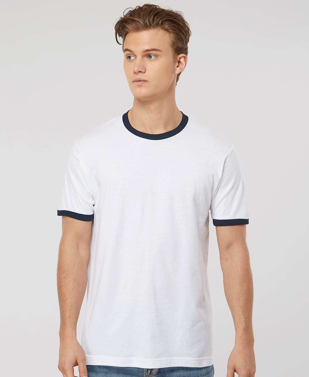 no-logo Tultex Unisex Fine Jersey Ringer T-Shirt-T-Shirts-Tultex-Thread Logic