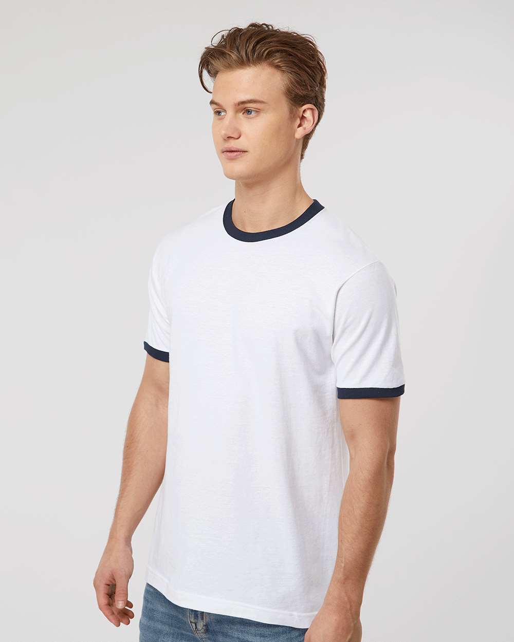 no-logo Tultex Unisex Fine Jersey Ringer T-Shirt-T-Shirts-Tultex-Thread Logic