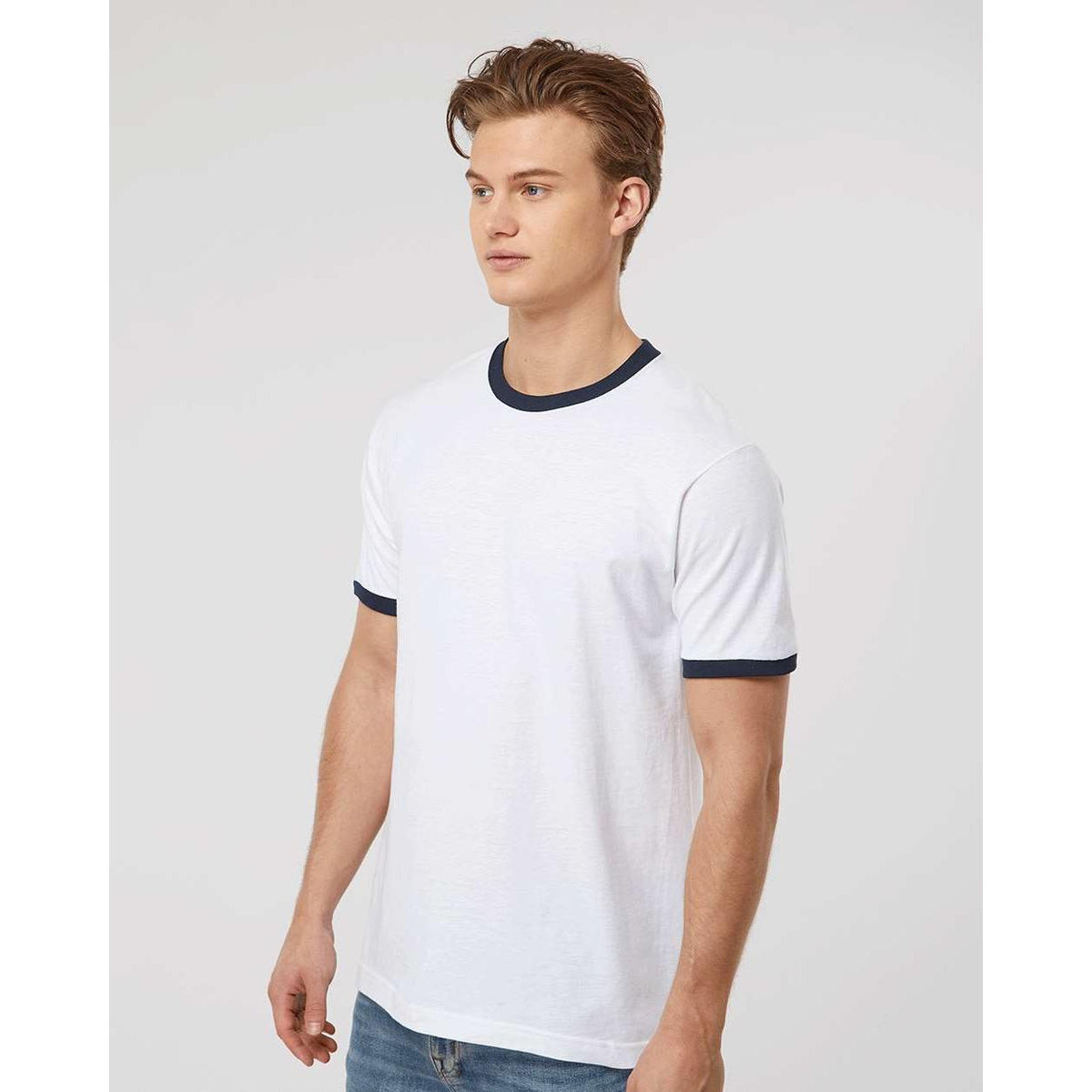 no-logo Tultex Unisex Fine Jersey Ringer T-Shirt-T-Shirts-Tultex-Thread Logic