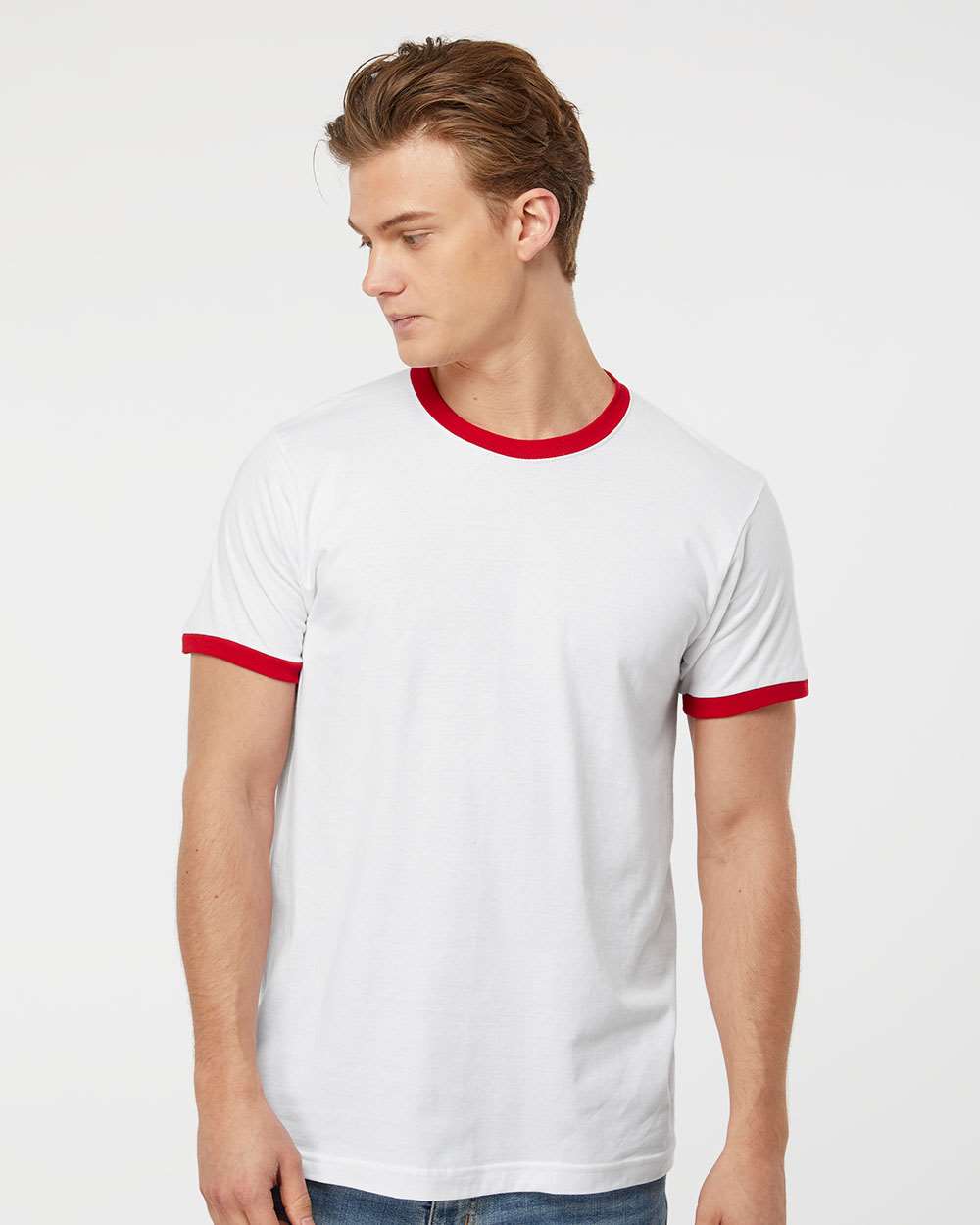 no-logo Tultex Unisex Fine Jersey Ringer T-Shirt-T-Shirts-Tultex-Thread Logic