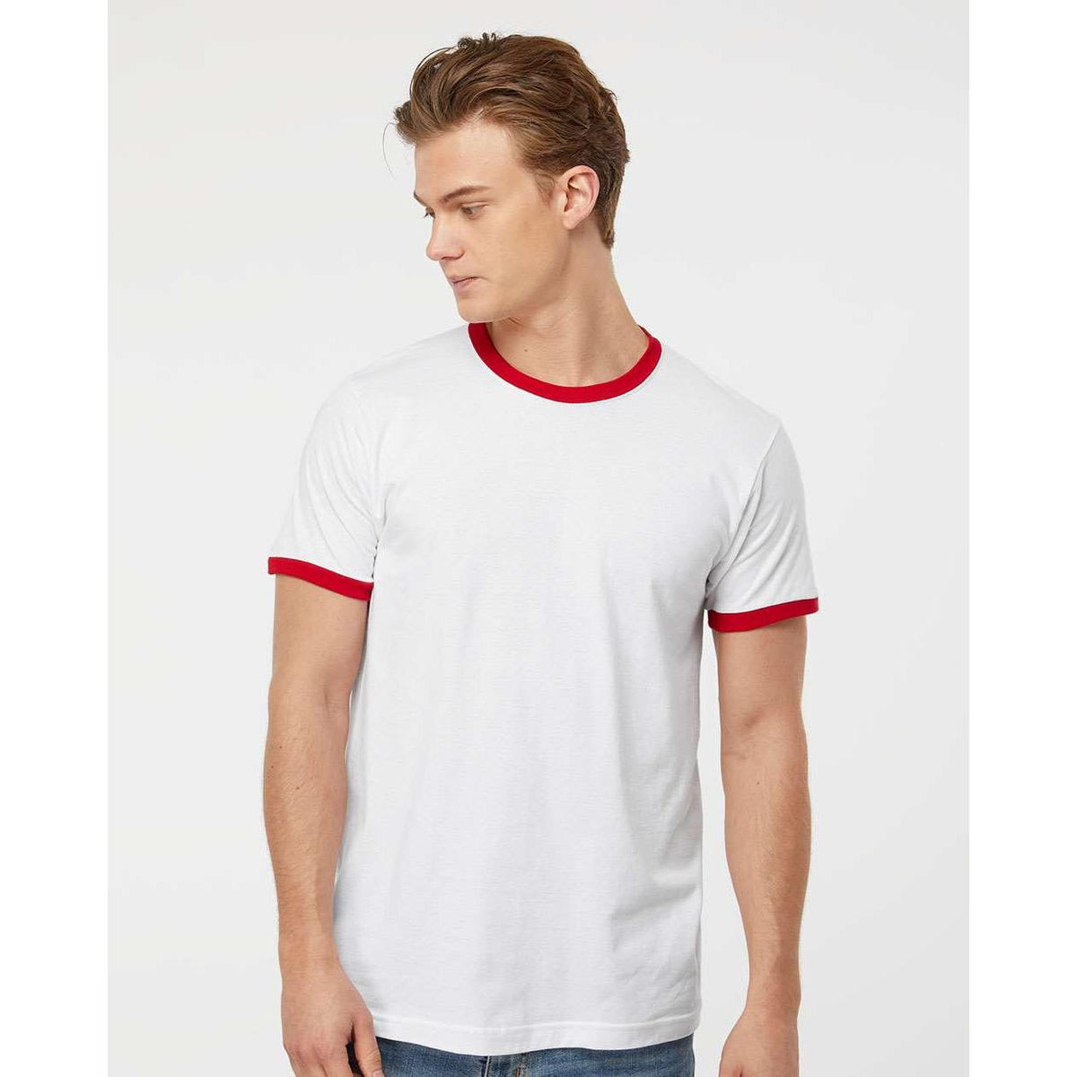 no-logo Tultex Unisex Fine Jersey Ringer T-Shirt-T-Shirts-Tultex-Thread Logic