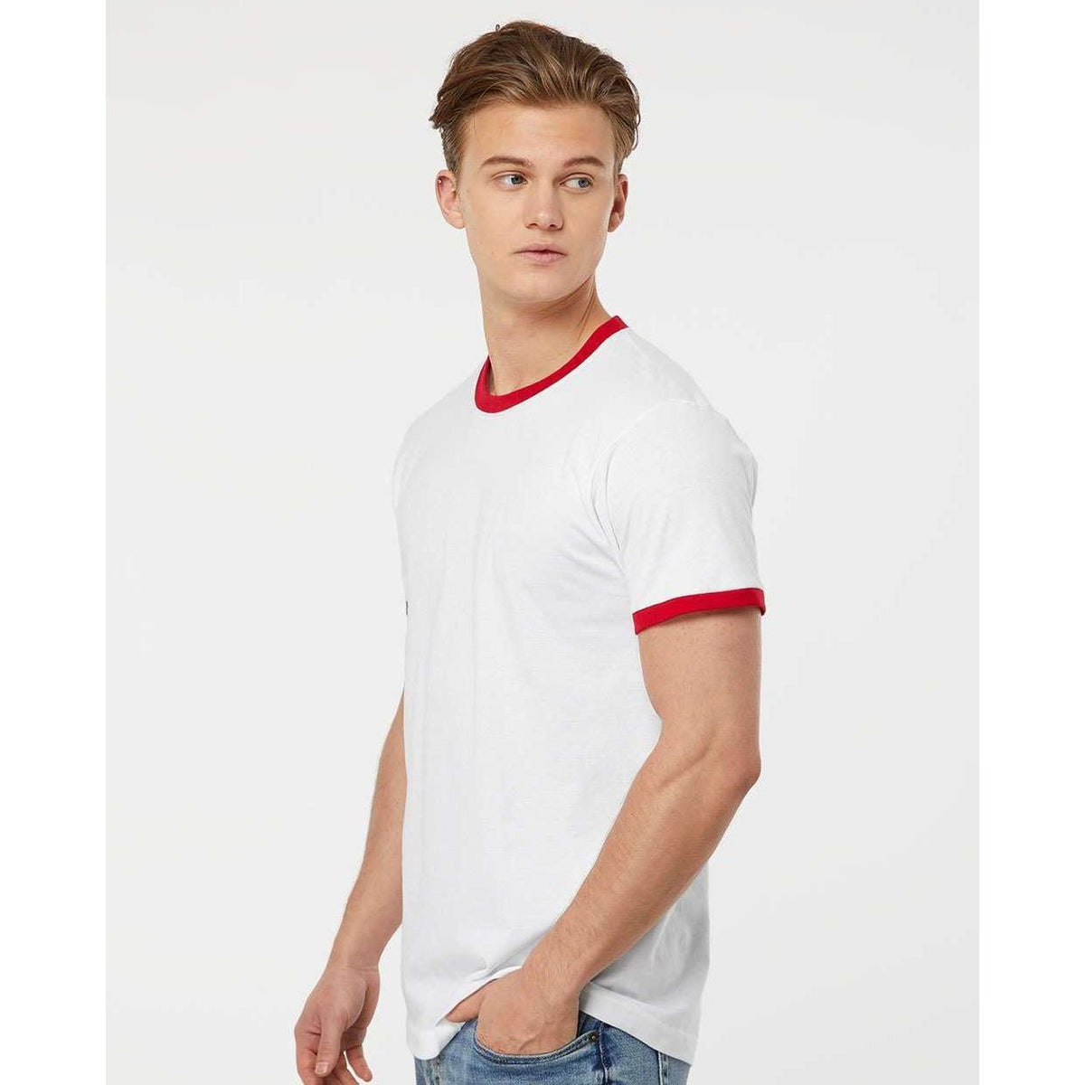 no-logo Tultex Unisex Fine Jersey Ringer T-Shirt-T-Shirts-Tultex-Thread Logic